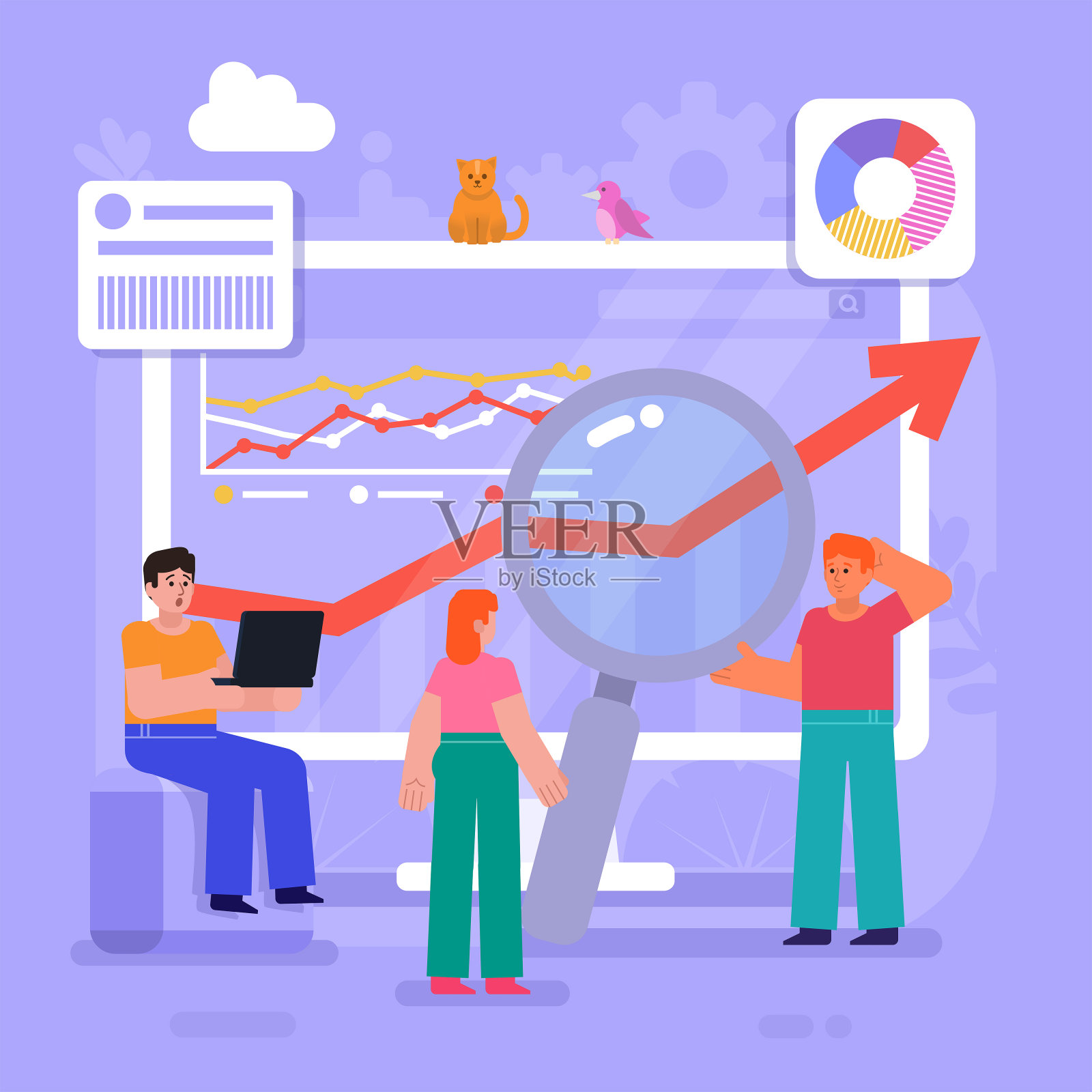 财务或业务图表，图表，统计数据插画图片素材