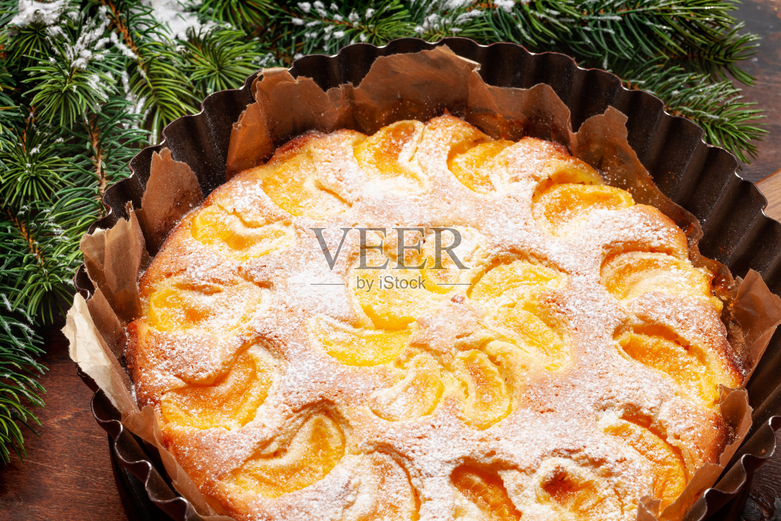 柑橘甜点和柑橘节日蛋糕照片摄影图片