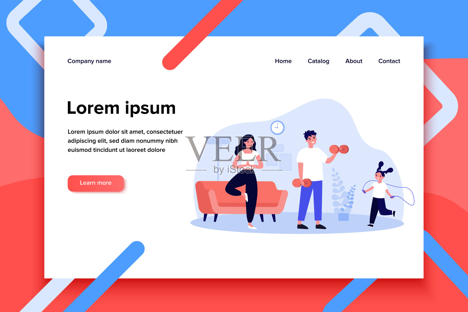 家庭运动插画图片素材