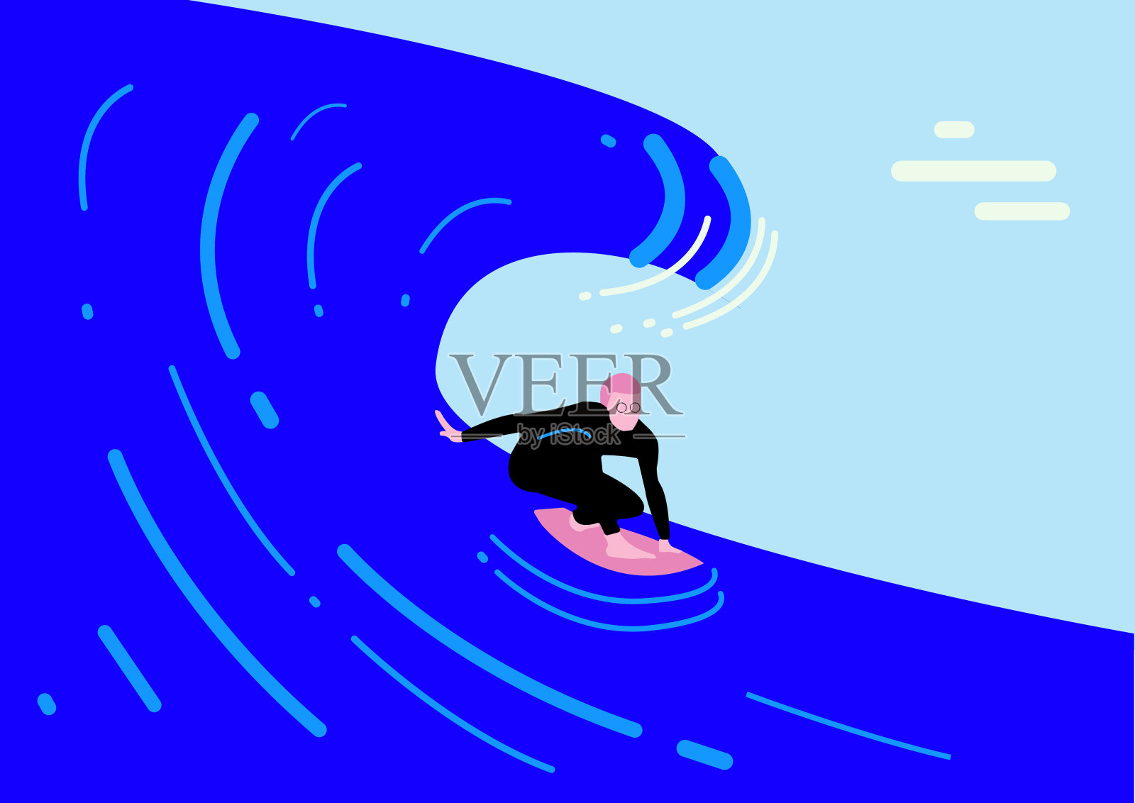 冲浪插画图片素材