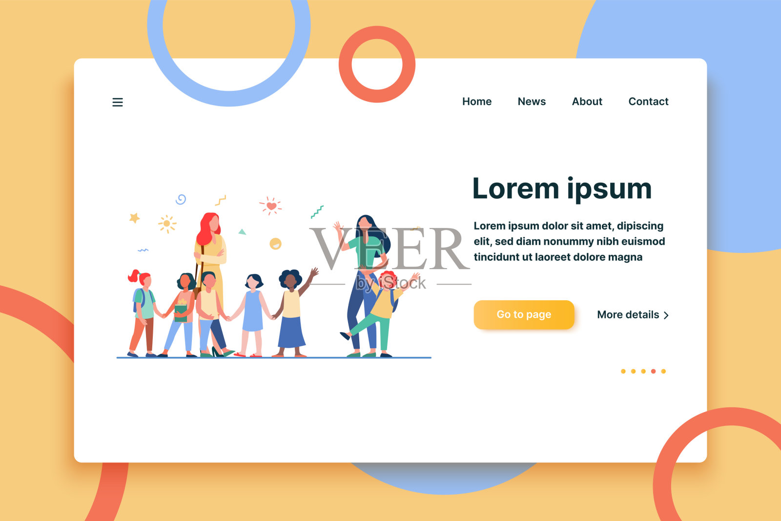 同学们在学校见面插画图片素材