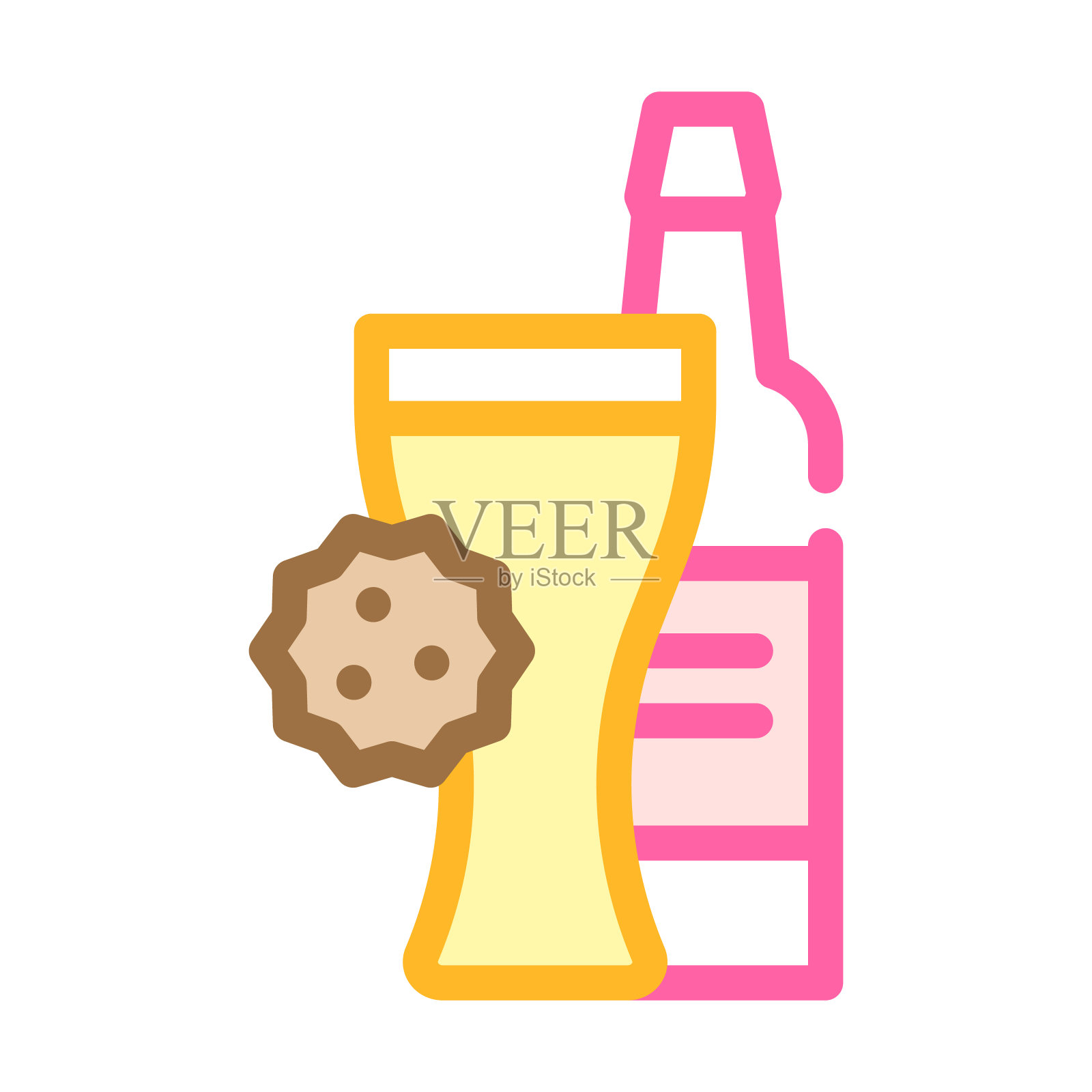 酒精过敏的颜色图标矢量插图平坦插画图片素材