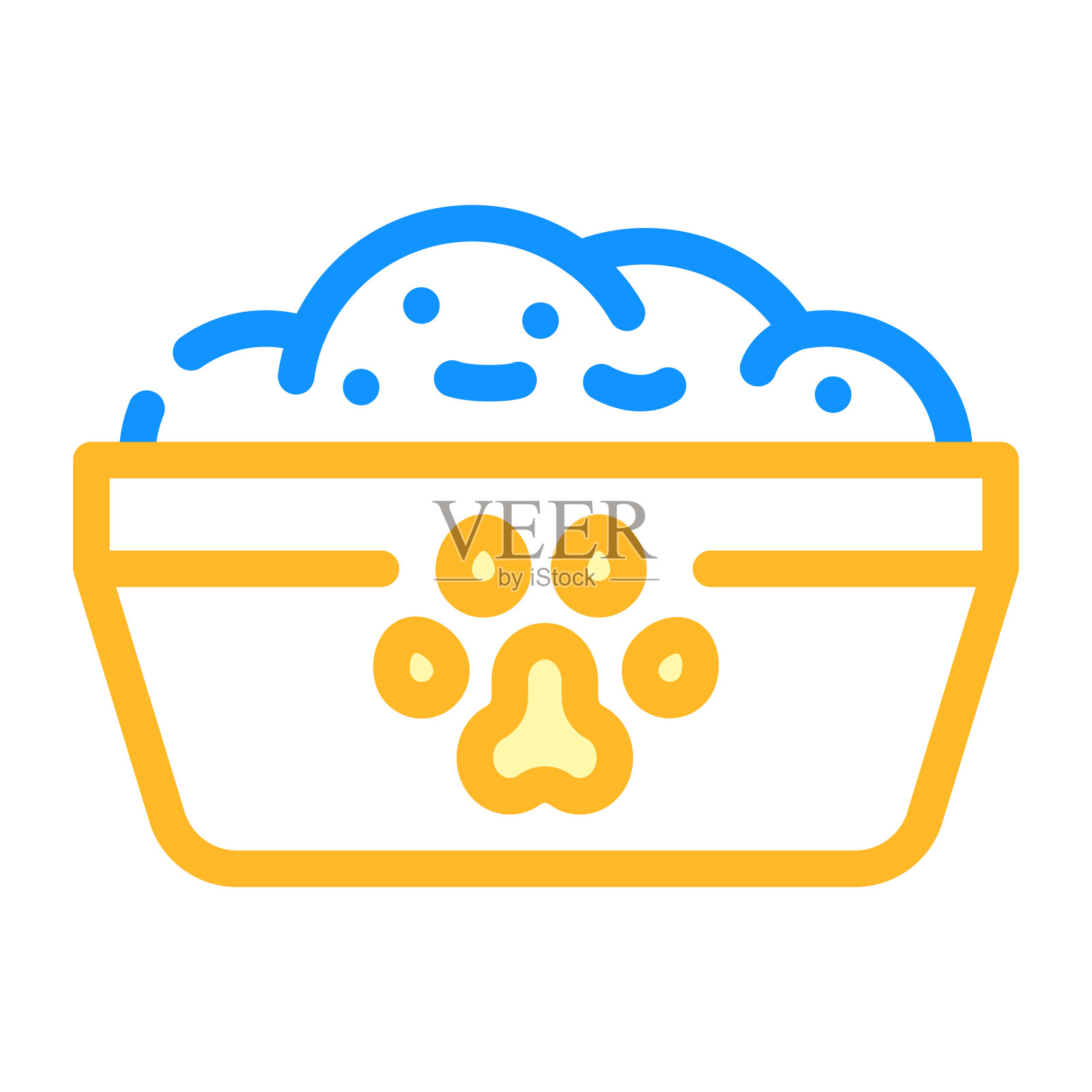 动物食物碗颜色图标矢量插图插画图片素材