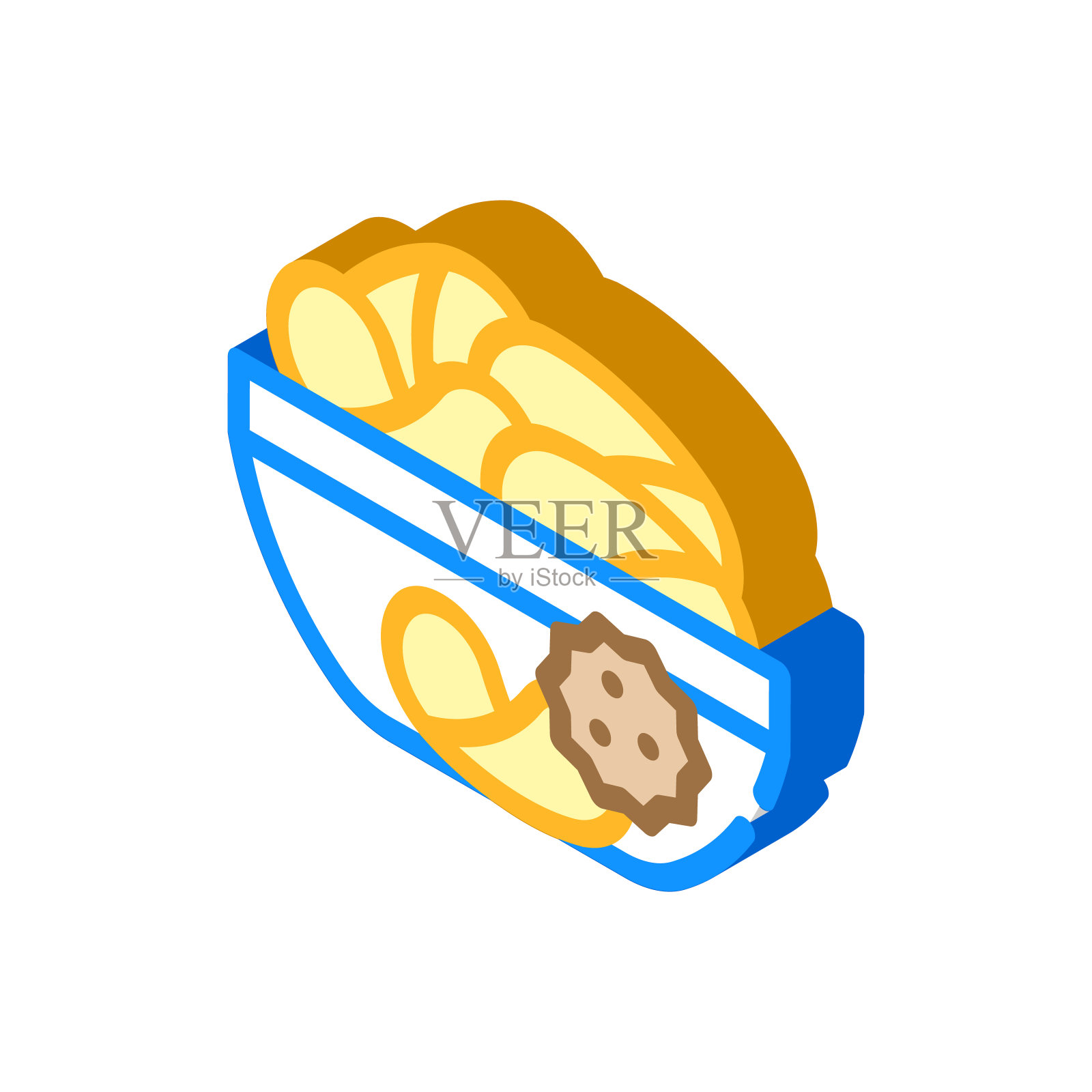 薯片零食过敏等距图标矢量插图设计元素图片