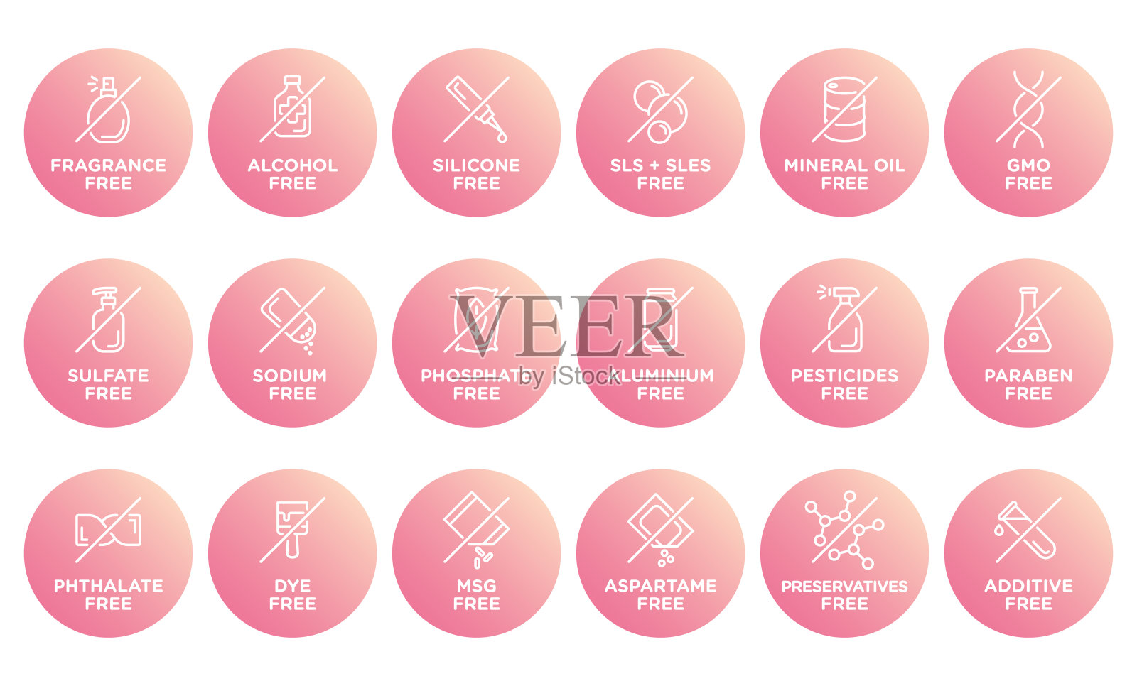 天然，有机，生态，生物产品标识，无添加剂插画图片素材