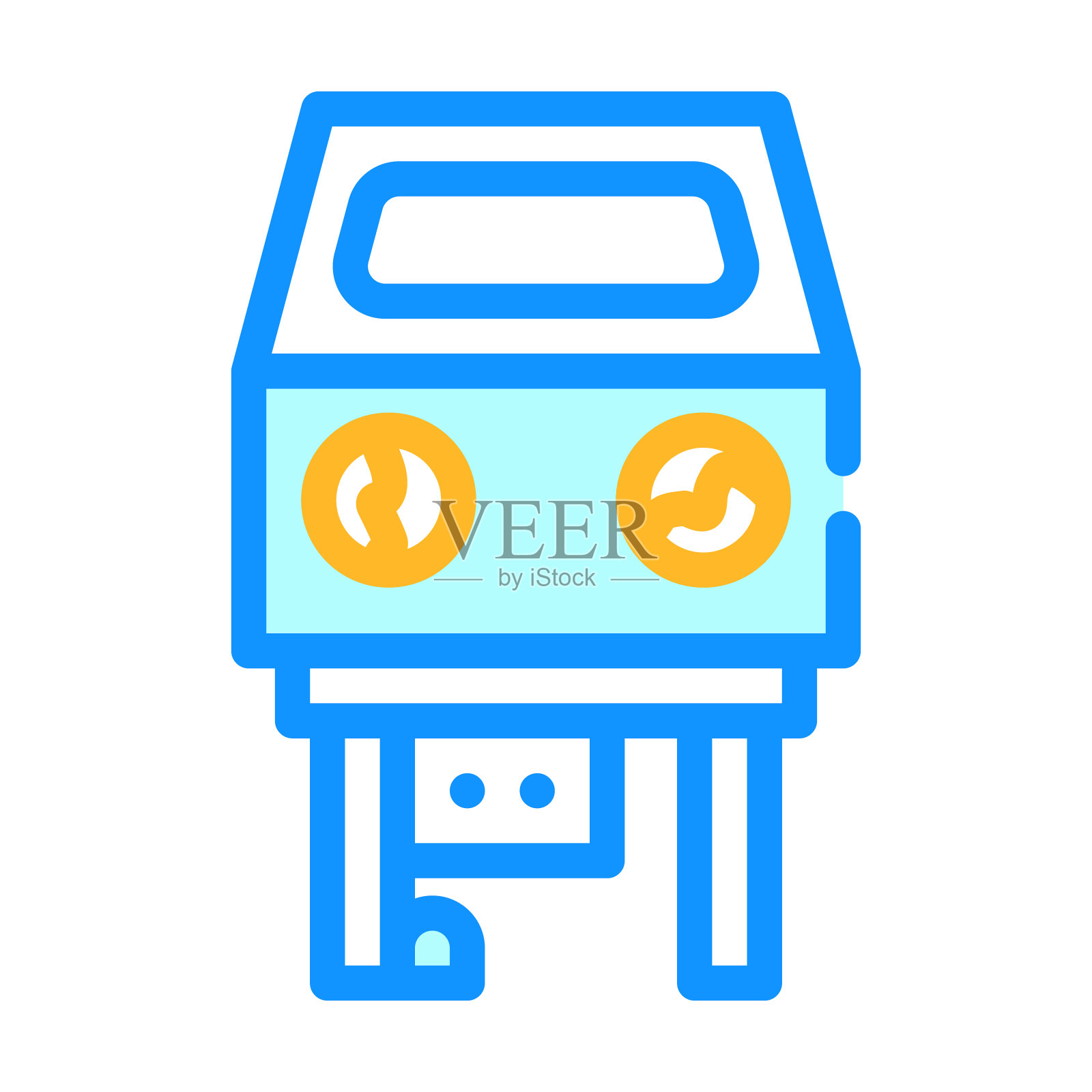 喷砂室彩色图标矢量插图平面插画图片素材