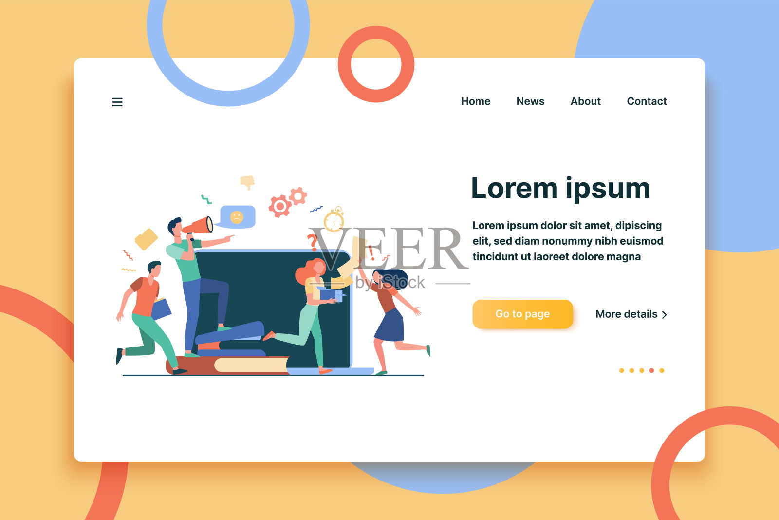 愤怒的老板用扩音器对员工大喊大叫插画图片素材