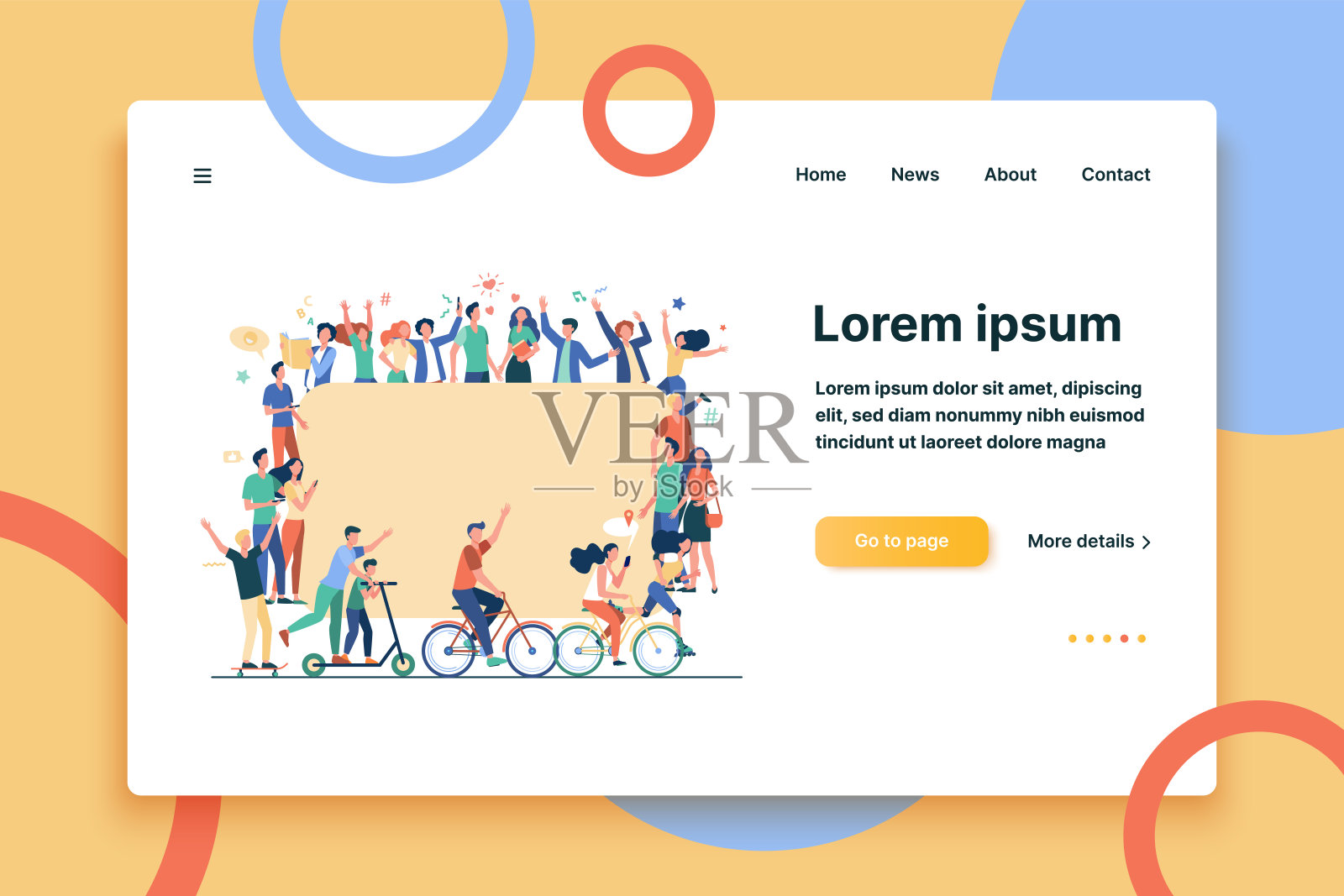 人群中有不同文化背景的人插画图片素材