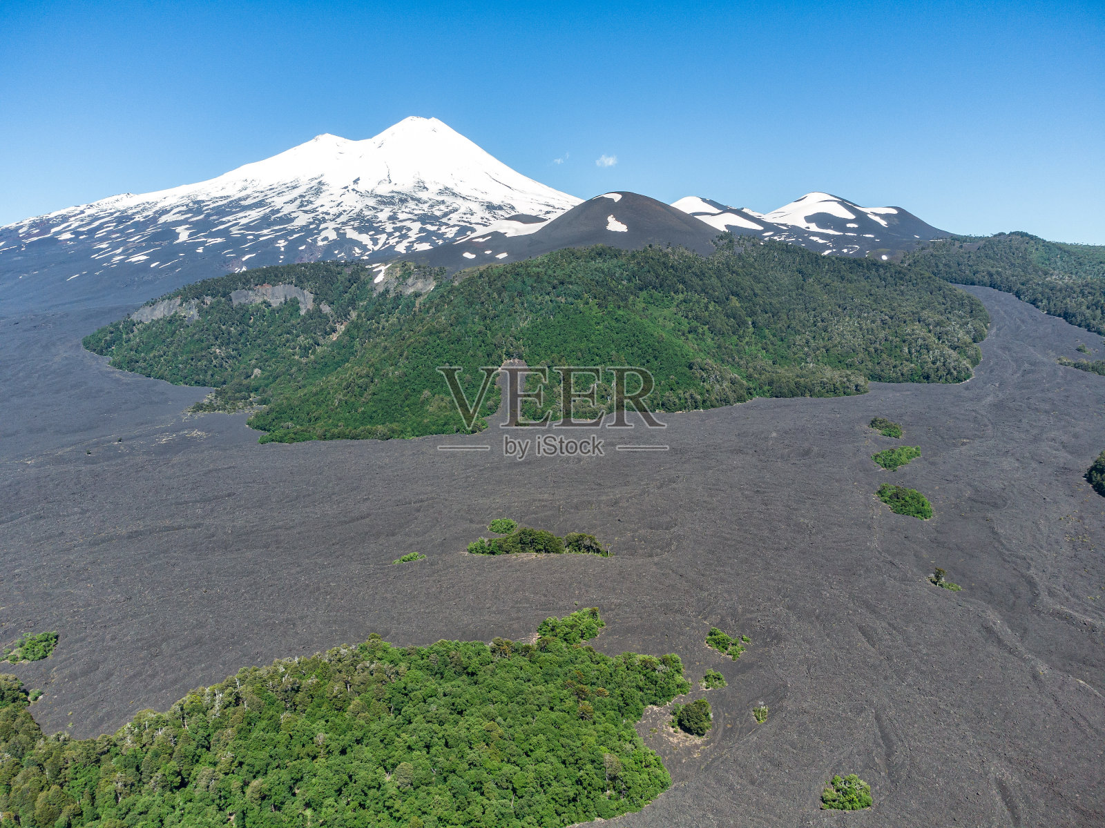 孔吉里奥国家公园里亚伊马火山鸟瞰图照片摄影图片