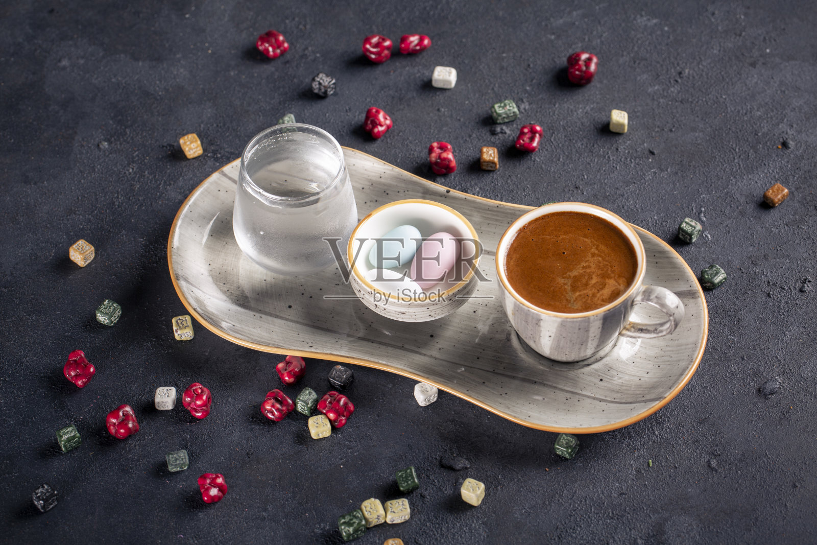 俯视图土耳其咖啡照片摄影图片