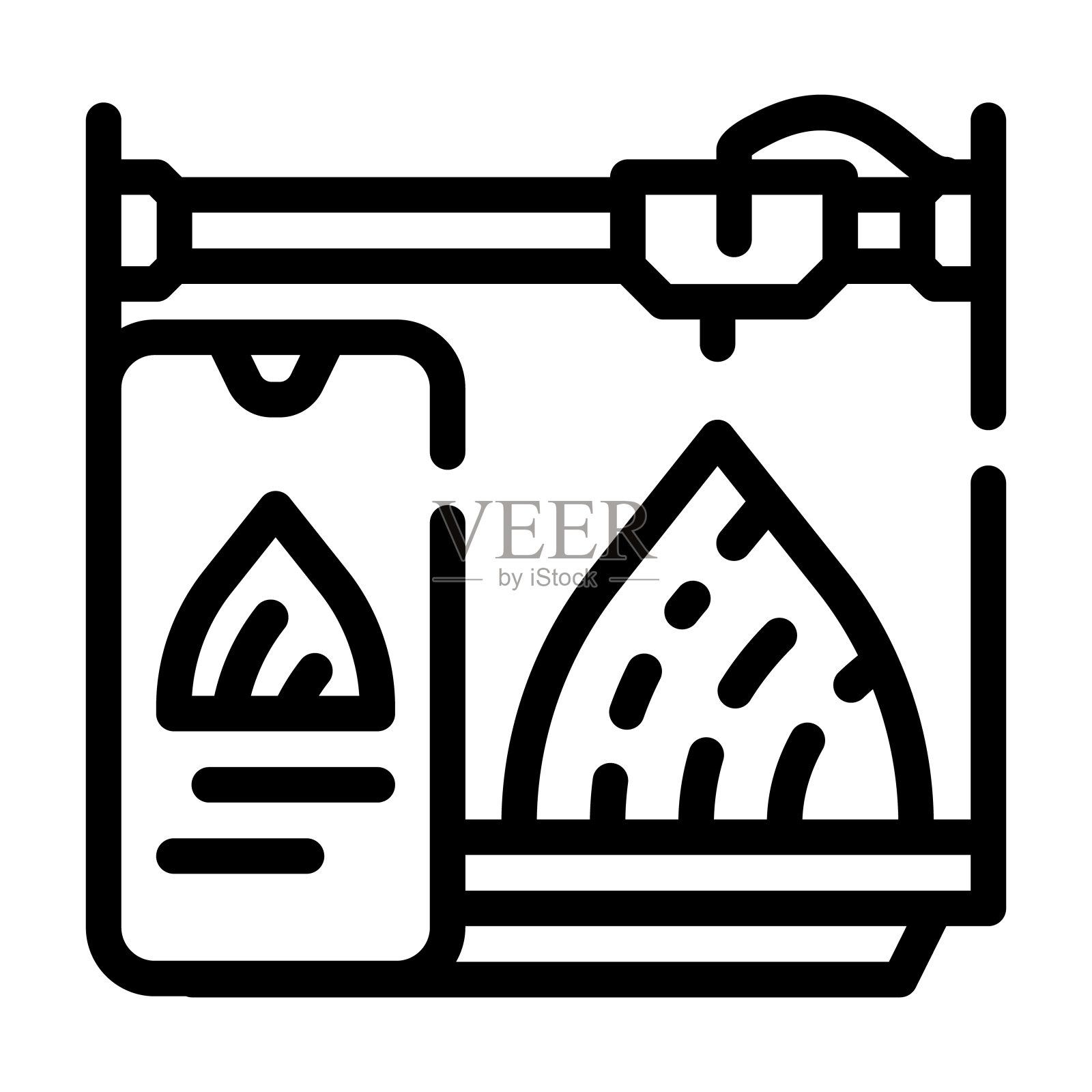 移动控制3d打印机线图标矢量插图图标素材