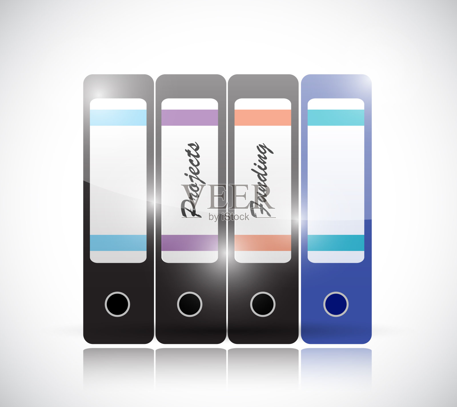 项目和资金文件夹说明插画图片素材