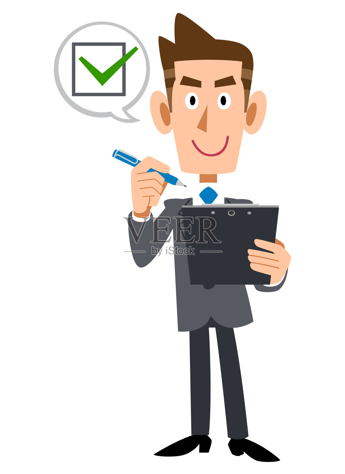 商人检查确认插画图片素材