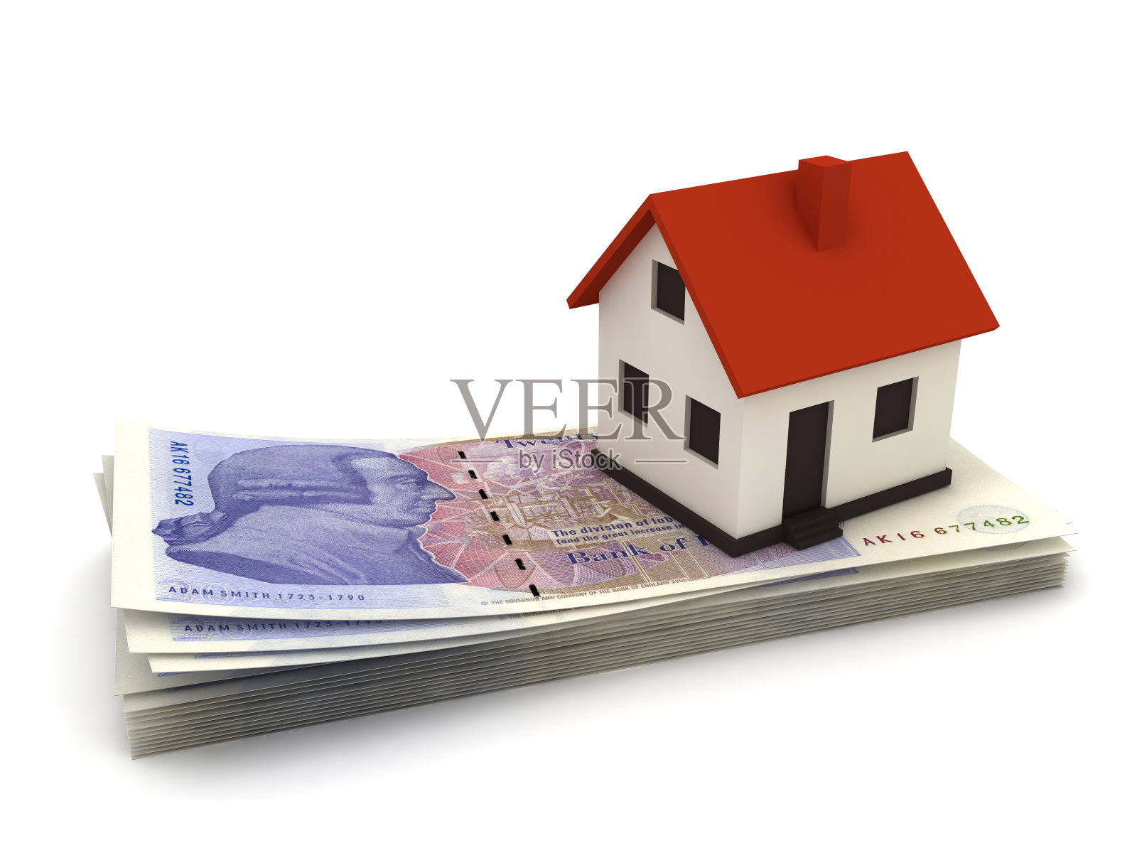 英国英镑钱房子房地产照片摄影图片