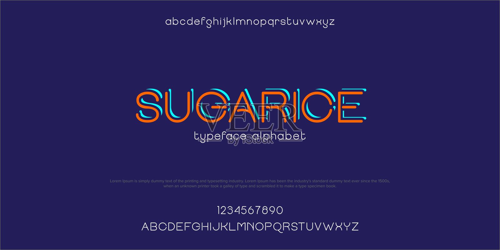 行字体排版字体矢量插图。插画图片素材