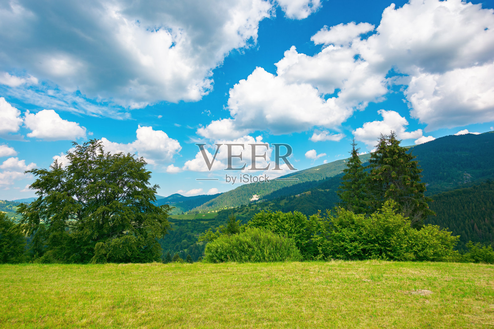 夏季山区乡村景观照片摄影图片
