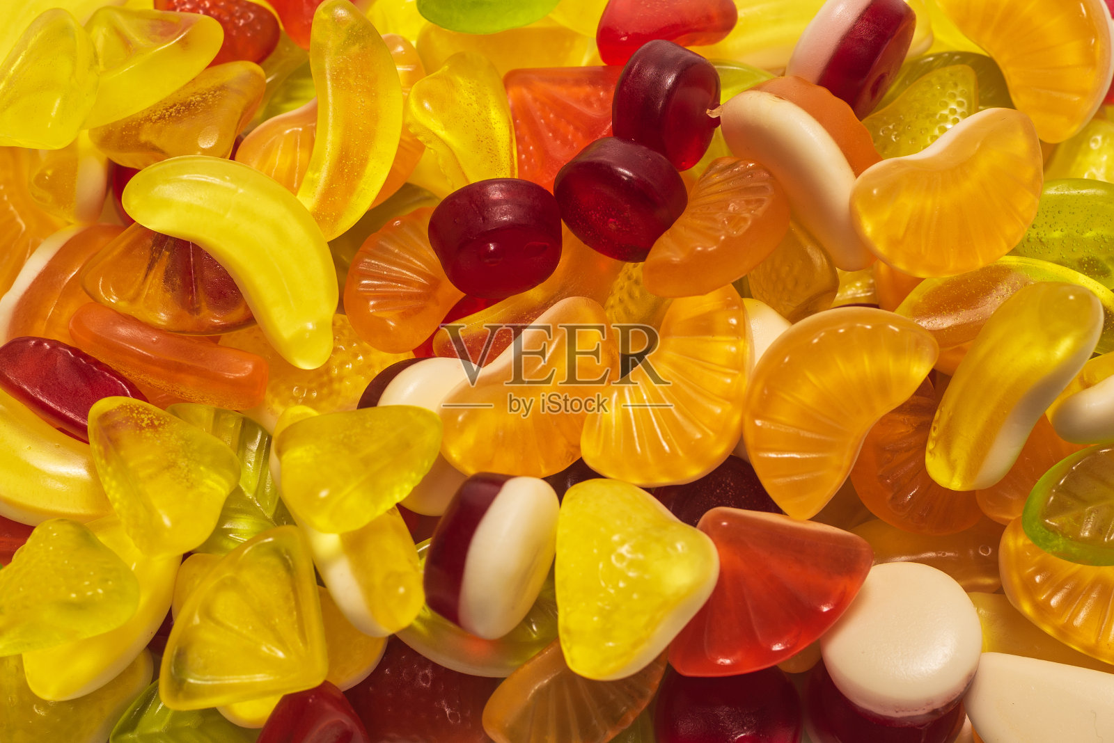 什锦美味的软糖。照片摄影图片