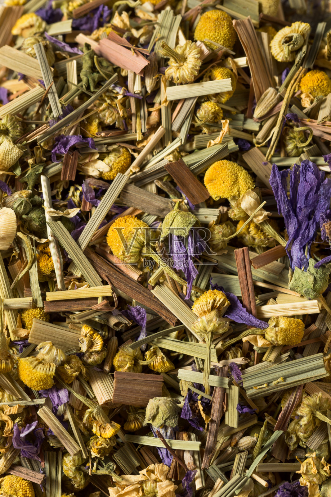 干有机甘菊茶照片摄影图片