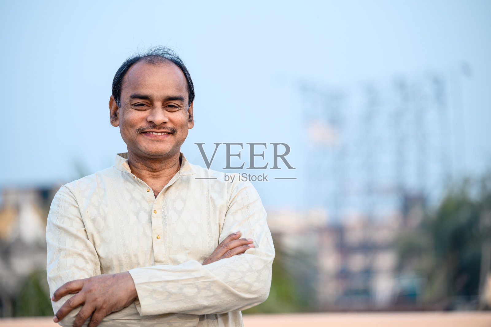 一个中年印度人的肖像照片摄影图片