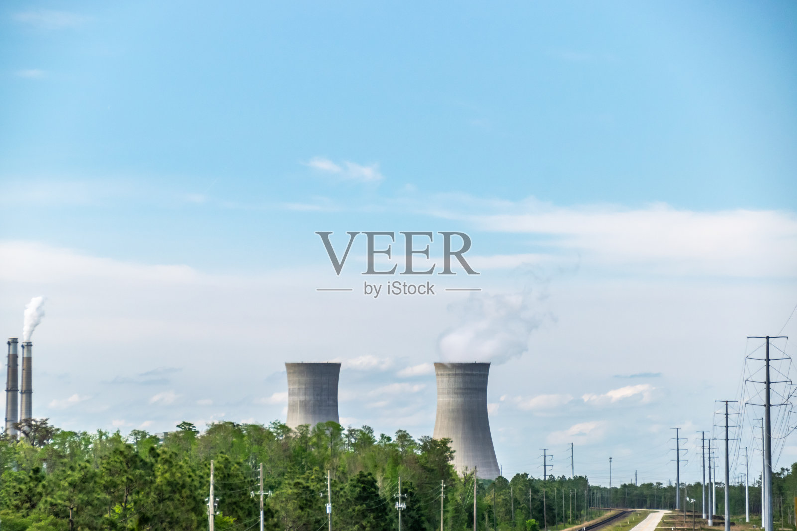 美国的核电站。照片摄影图片