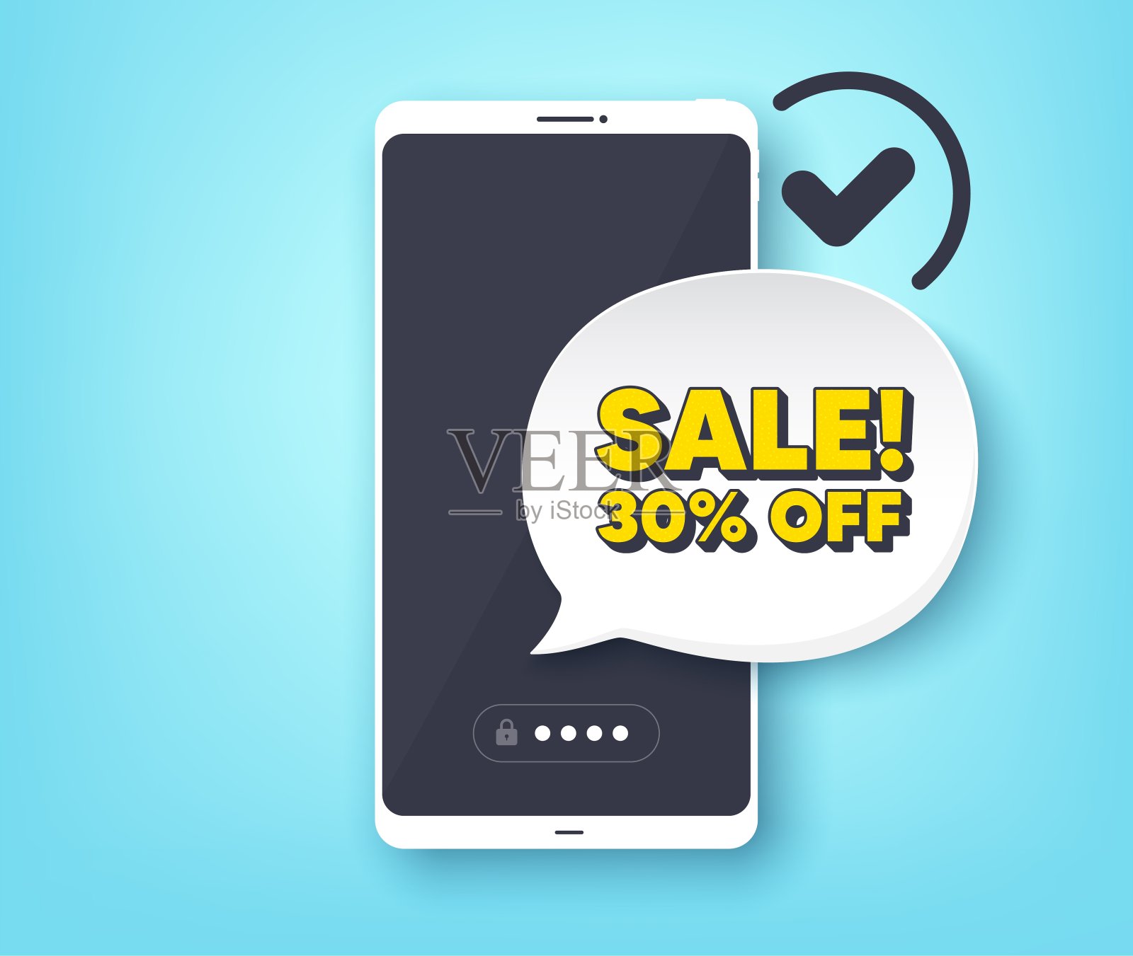 打七折。促销价格报价标志。向量插画图片素材