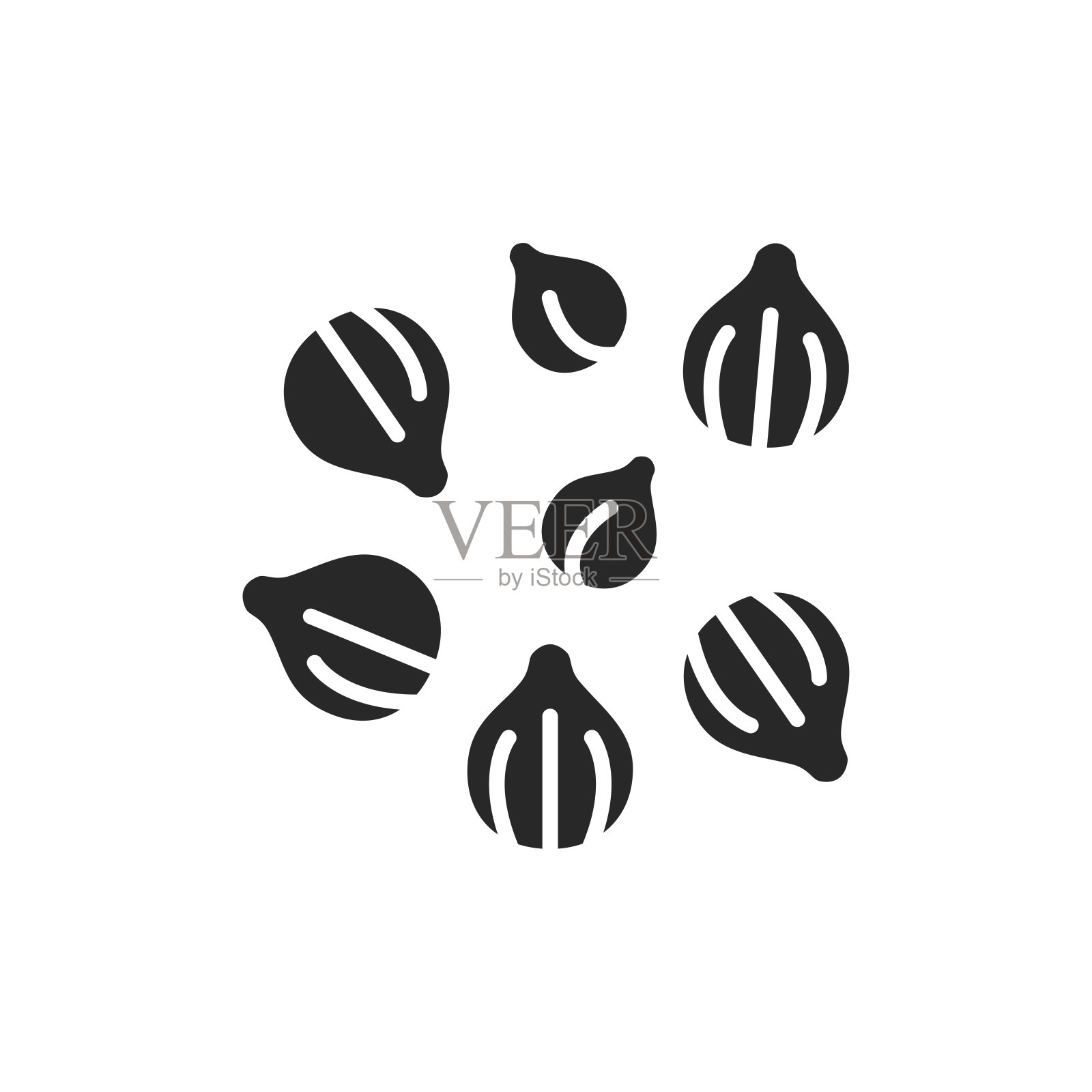 香菜黑色象形文字图标。香料,调味品。矢量图插画图片素材