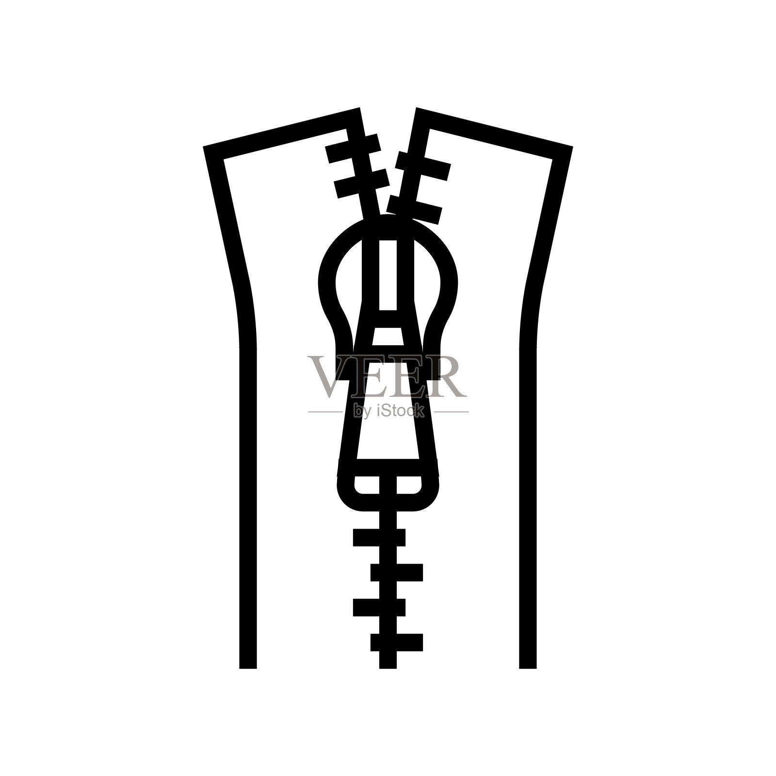 拉链配件线图标矢量插图插画图片素材