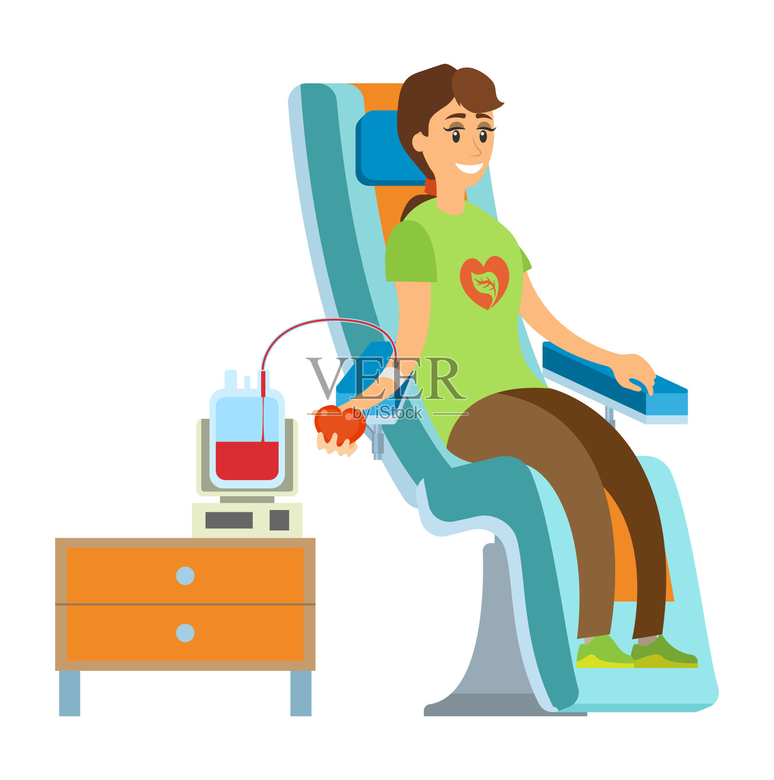 输血，妇女捐赠，健康传播媒介插画图片素材