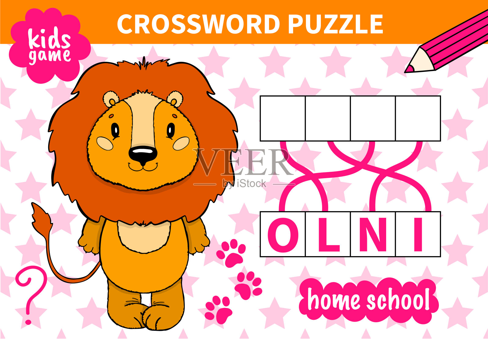 儿童棋盘上的动物游戏填字游戏为学龄前儿童和小学生的工作表。页阅读和匹配的儿童教育书籍插画图片素材