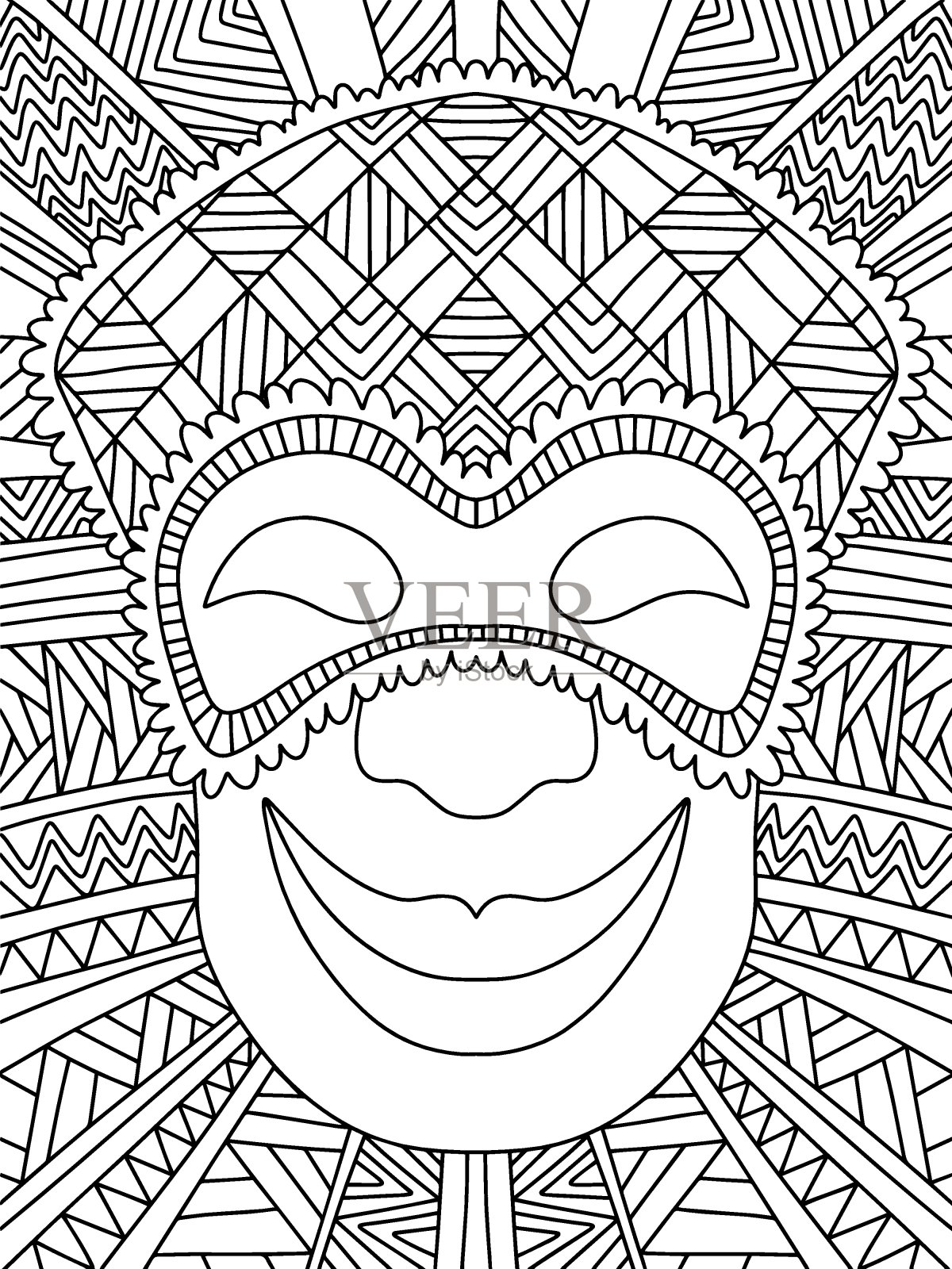 装饰小丑在威尼斯面具股票矢量插图插画图片素材