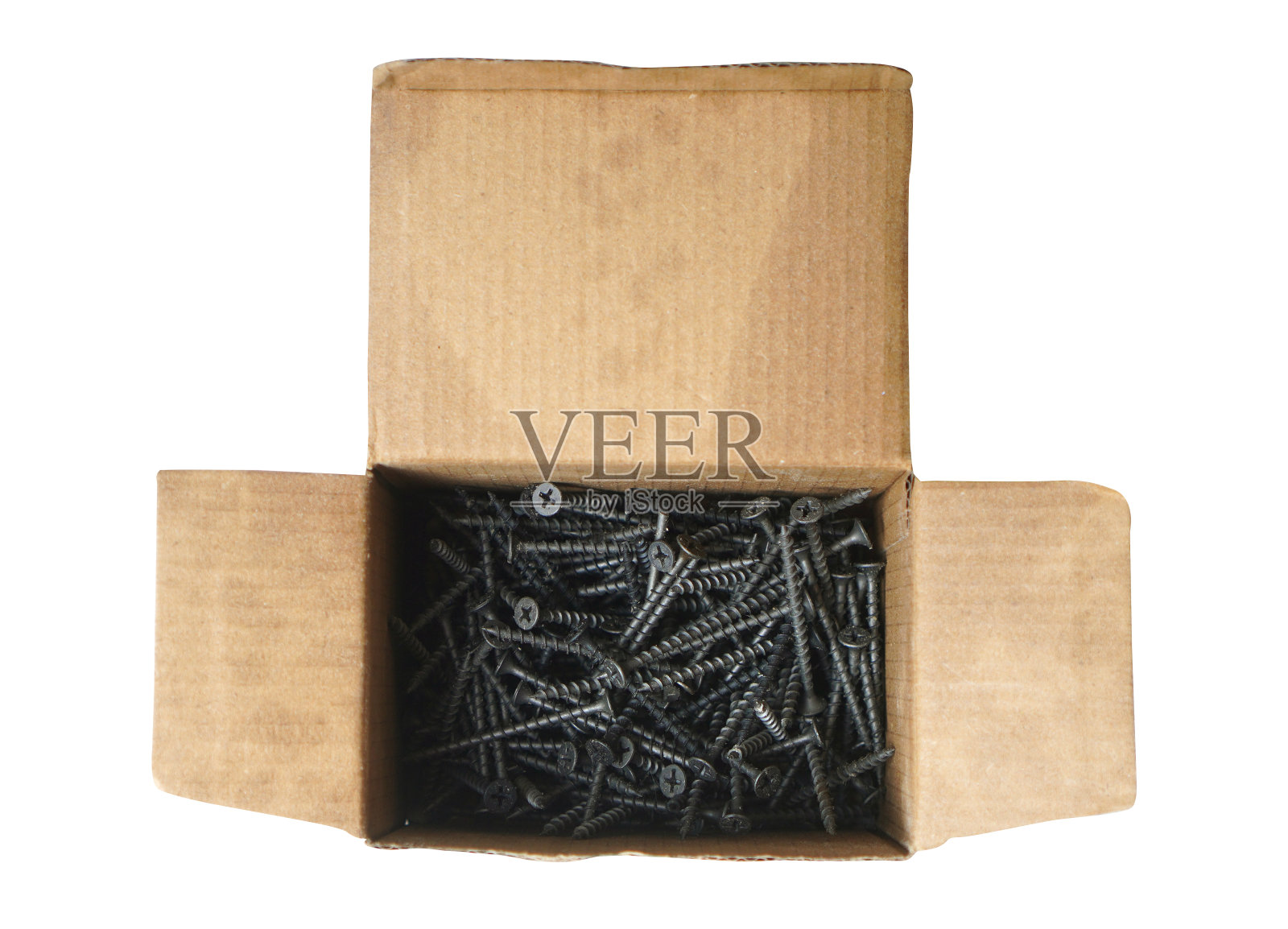 木螺丝隔离在白色背景上。前视图。照片摄影图片