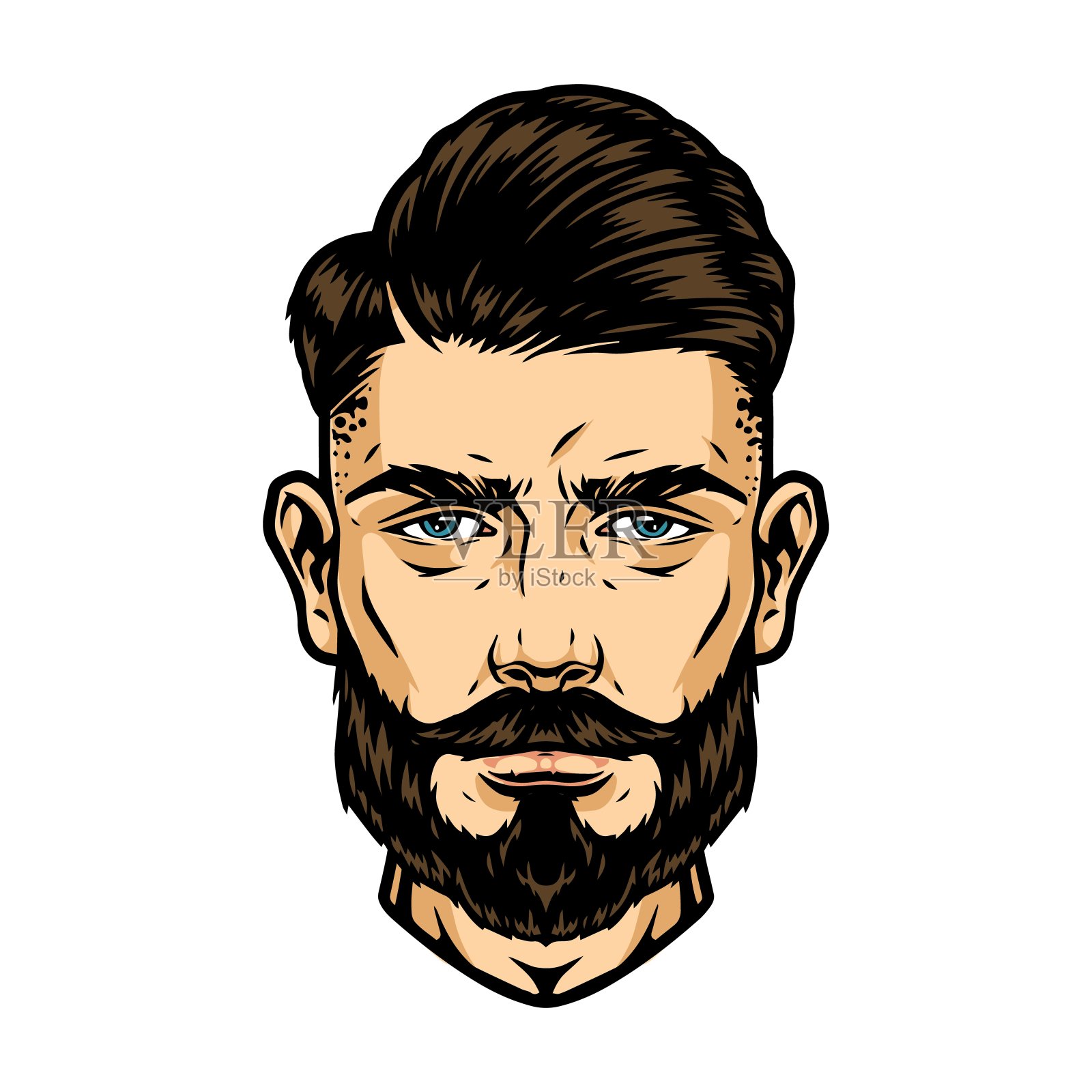 时尚男人的头插画图片素材