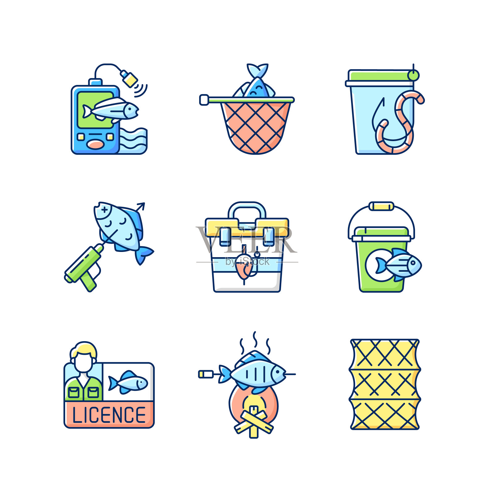 爱好和休闲活动RGB颜色图标集图标素材