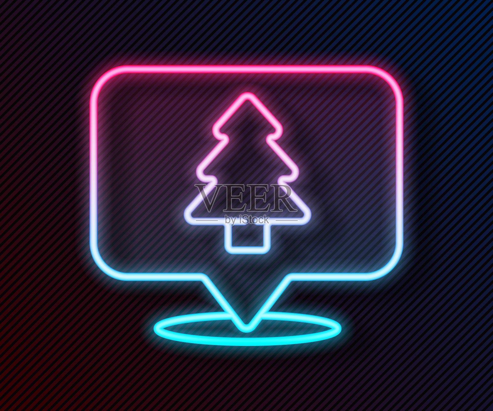 在黑色背景上孤立的地图图标上森林的位置。向量插画图片素材