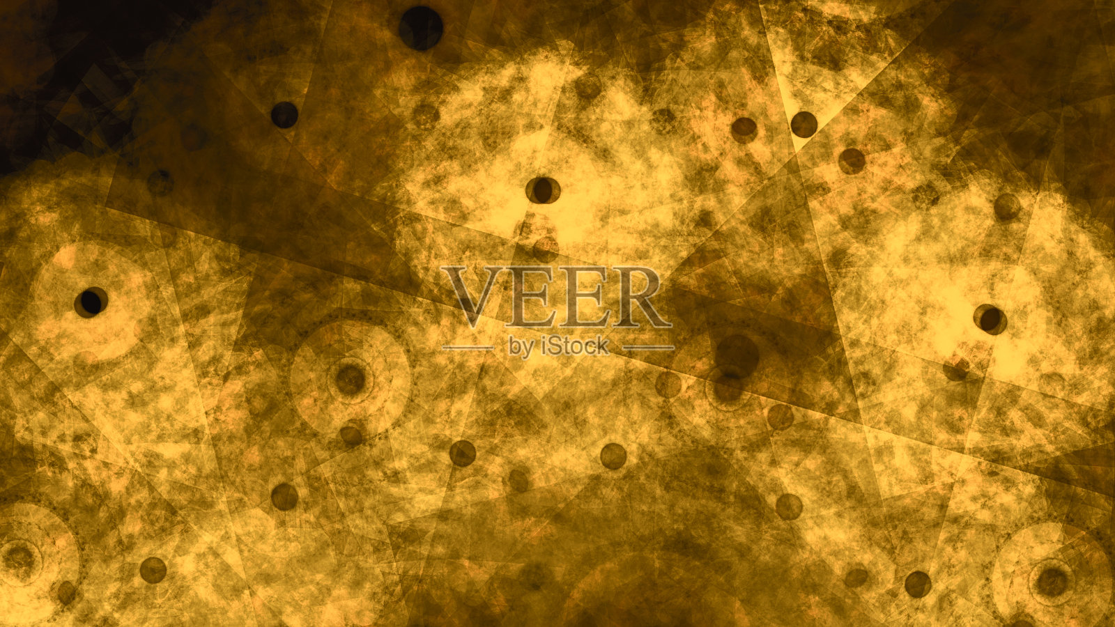 抽象纹理的划痕，灰尘，污迹和线条。发光的曼荼罗的作品。创意金金属几何。科学，未来，能源概念。金色角箭头重叠背景3d插图照片摄影图片