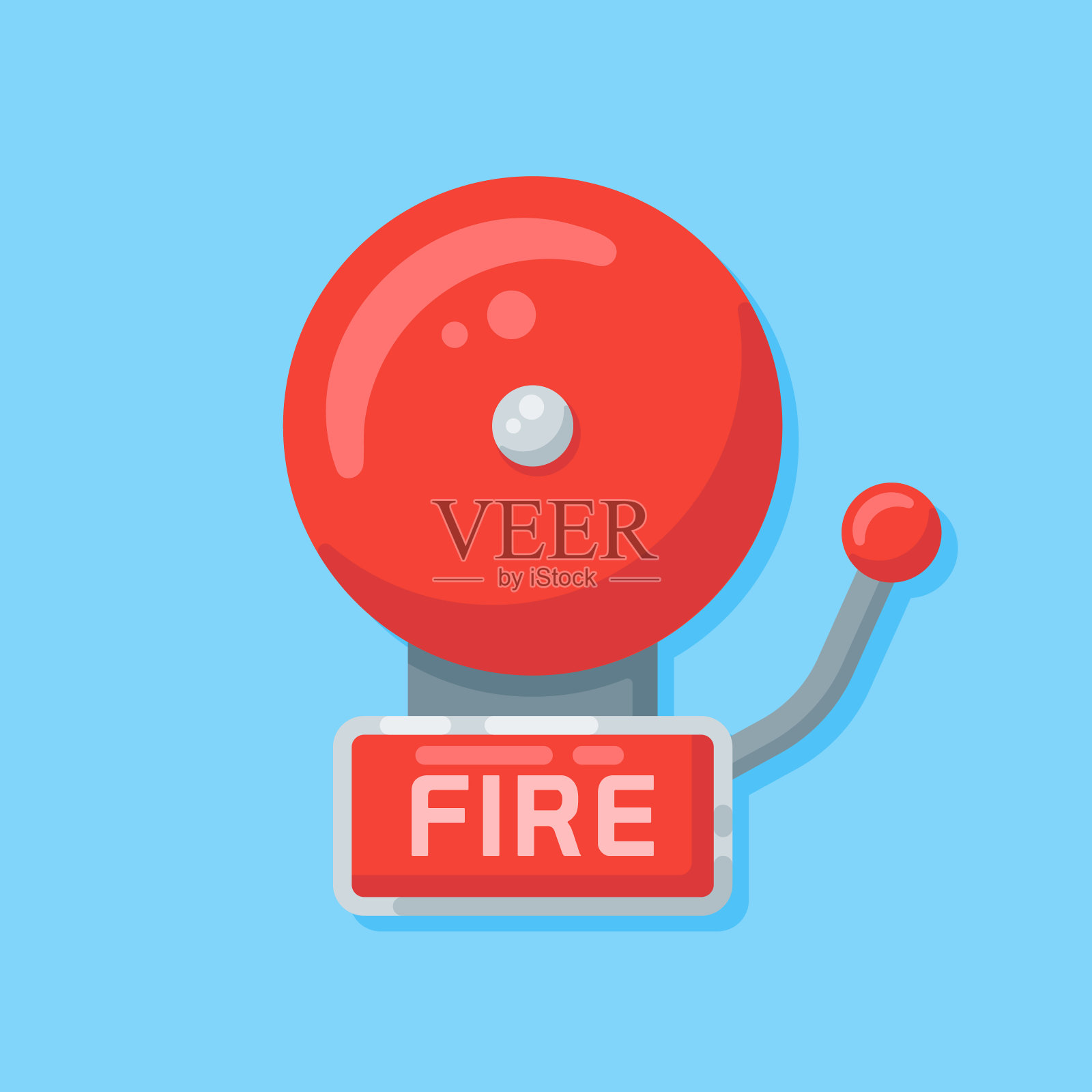 平面式火灾报警器。矢量插图。插画图片素材