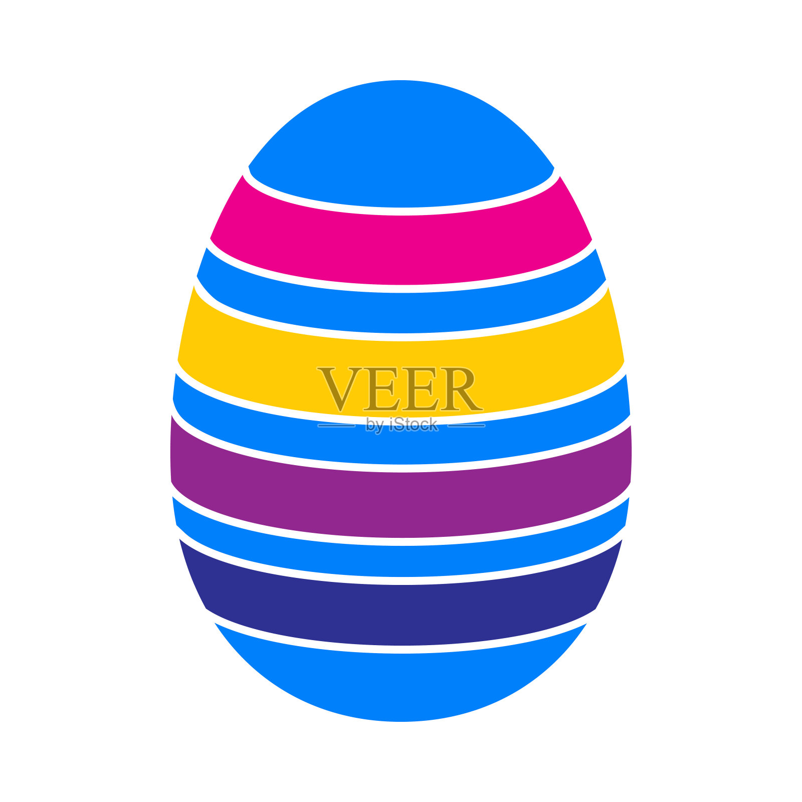 带有华丽图标的复活节彩蛋插画图片素材