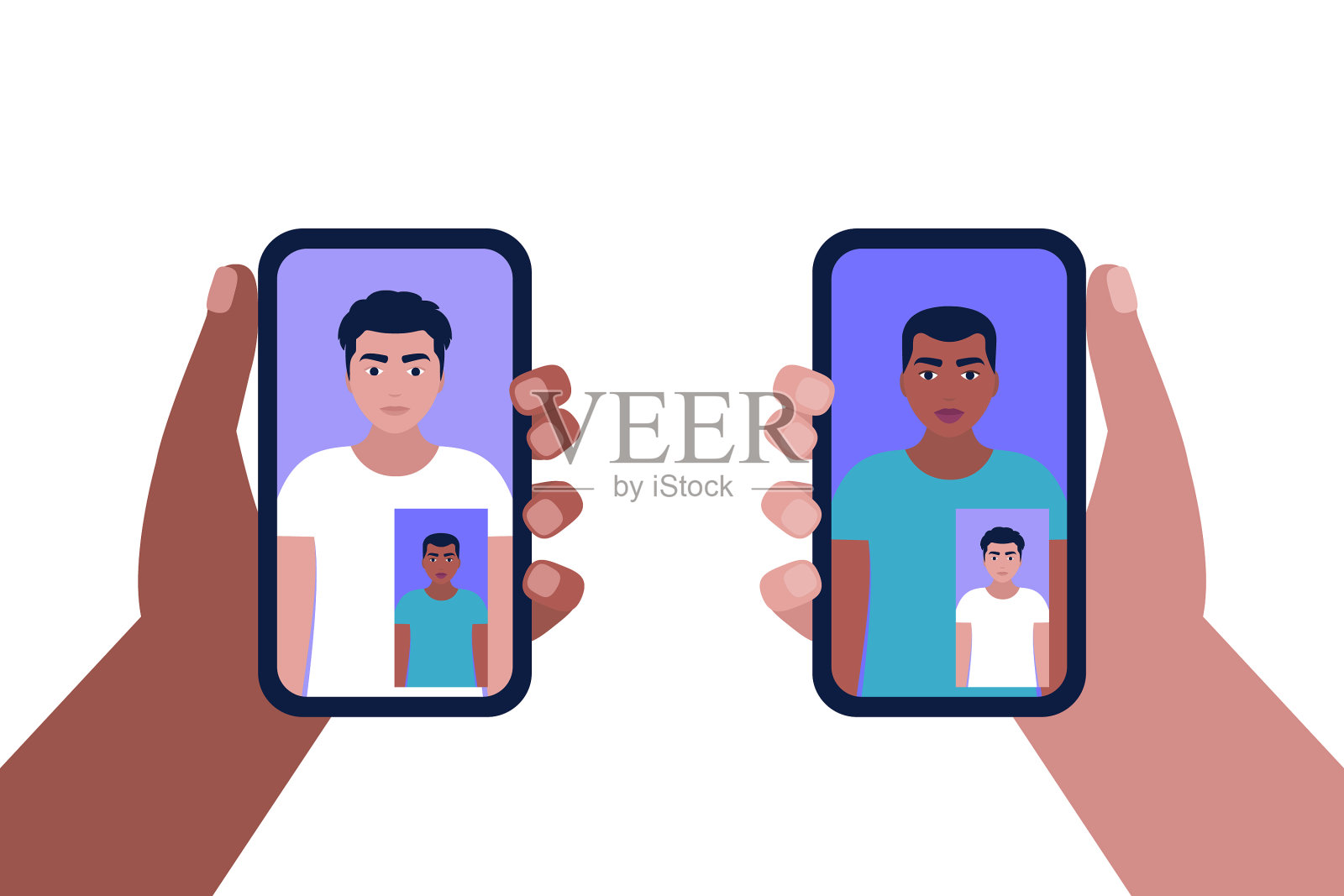 视频电话会议插画图片素材