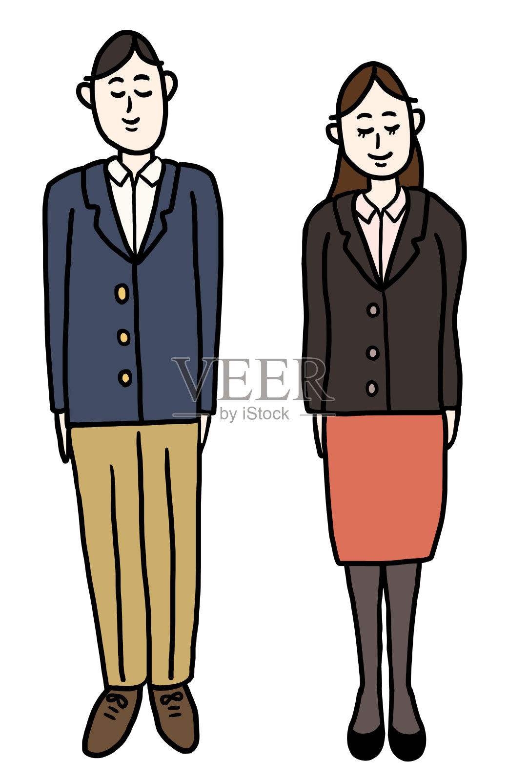 着装礼仪着装规范高尔夫回归秋冬男女插画图片素材