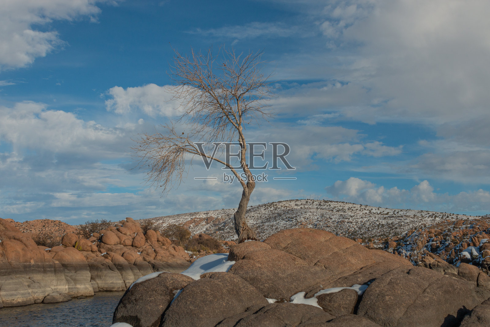 沃特森湖普雷斯科特亚利桑那州冬季景观照片摄影图片