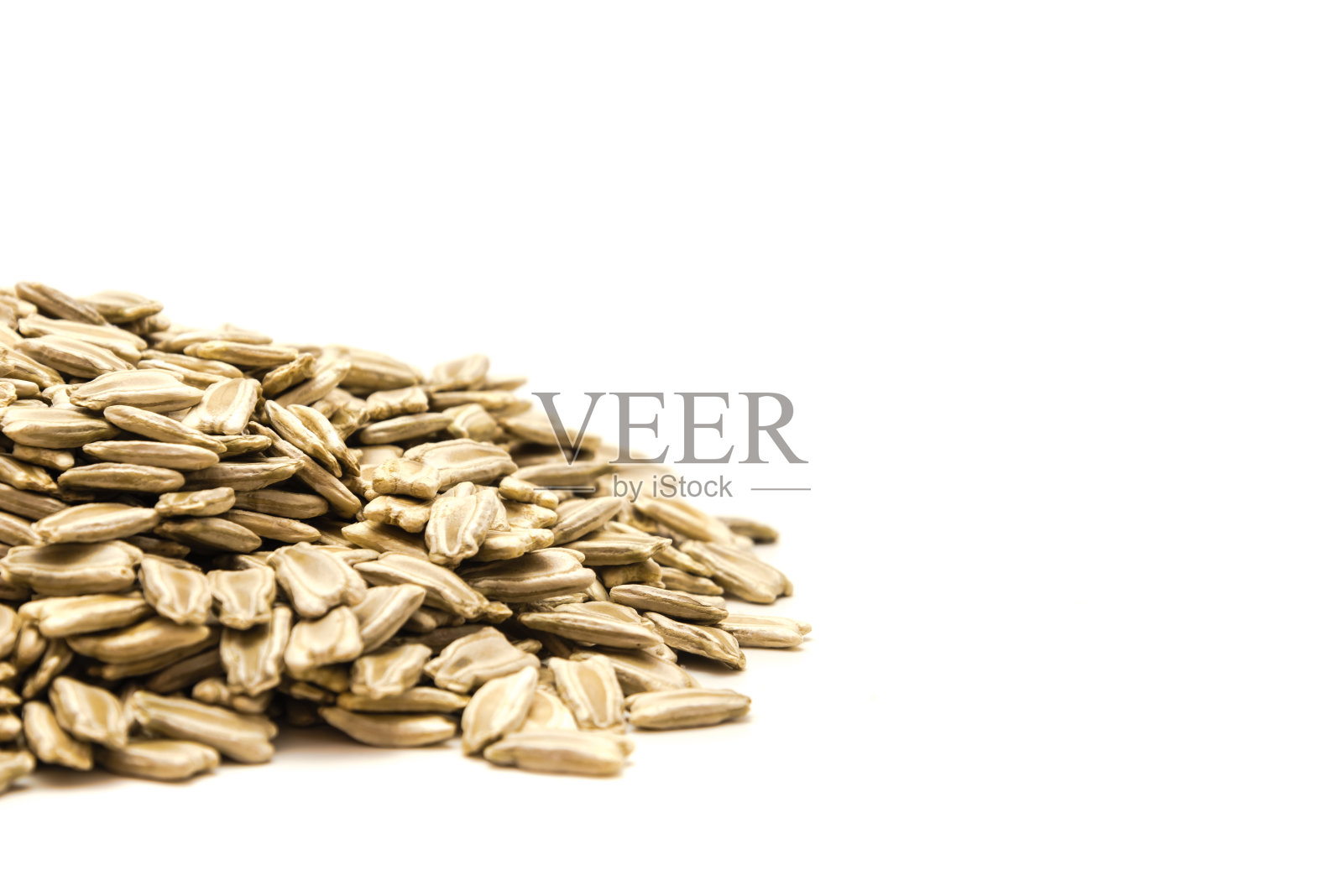 特写堆opo葫芦或葫芦南瓜种子孤立的白色背景与复制空间照片摄影图片