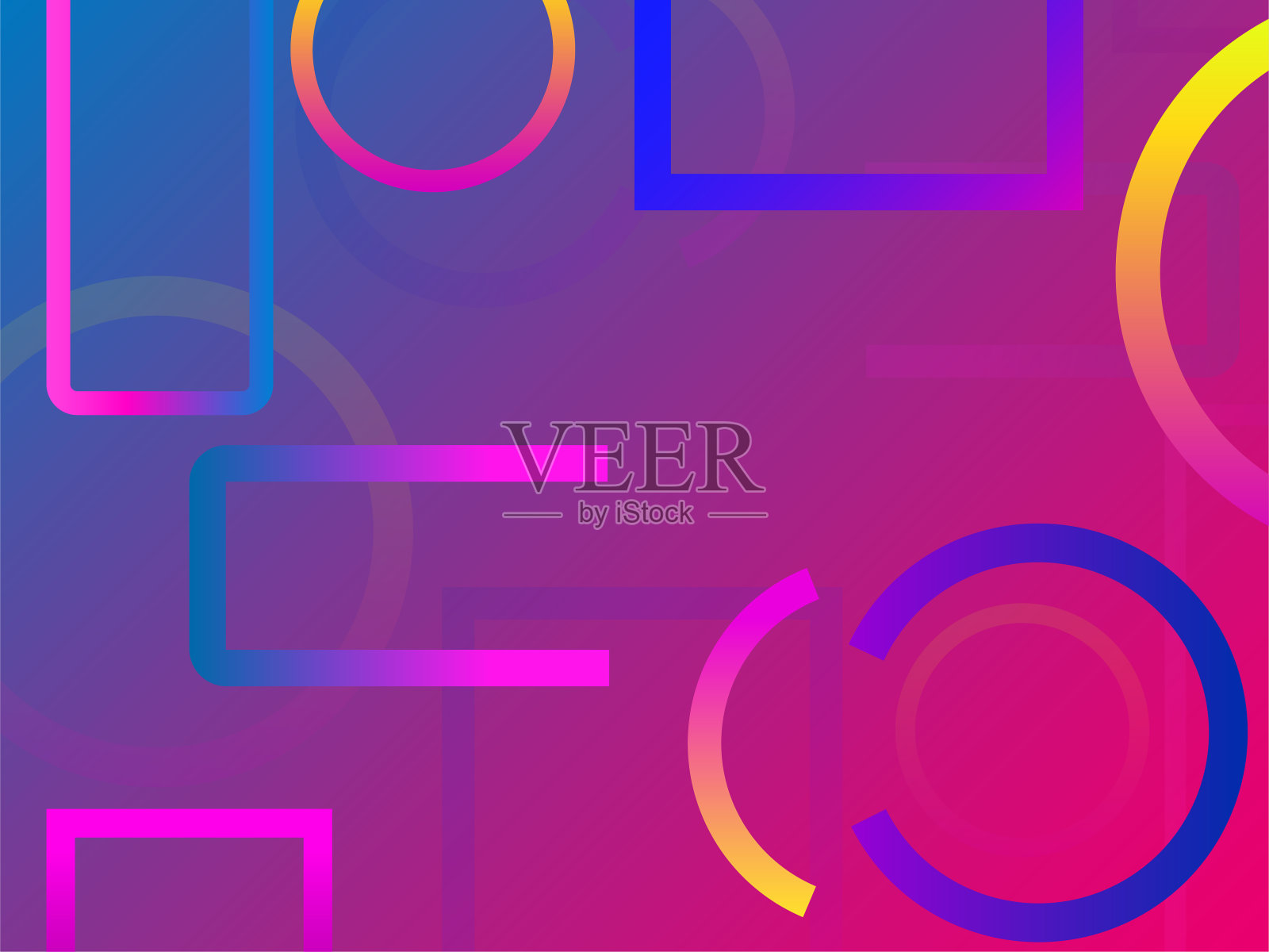 几何背景与明亮多彩的数字。未来的梯度插画图片素材