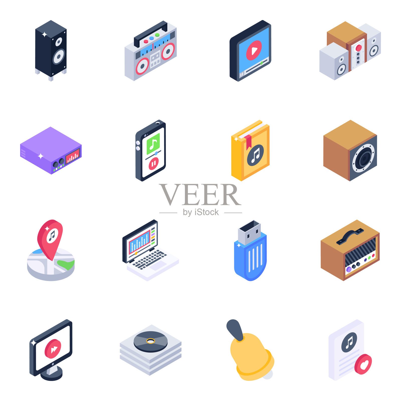 包音乐设备等距图标图标素材