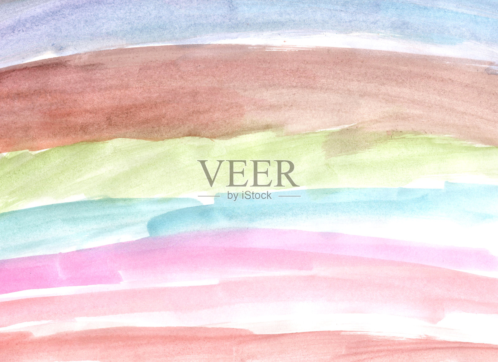 水彩背景。彩色的线条和条纹在柔和的阴影和白色的背景上。抽象。照片摄影图片