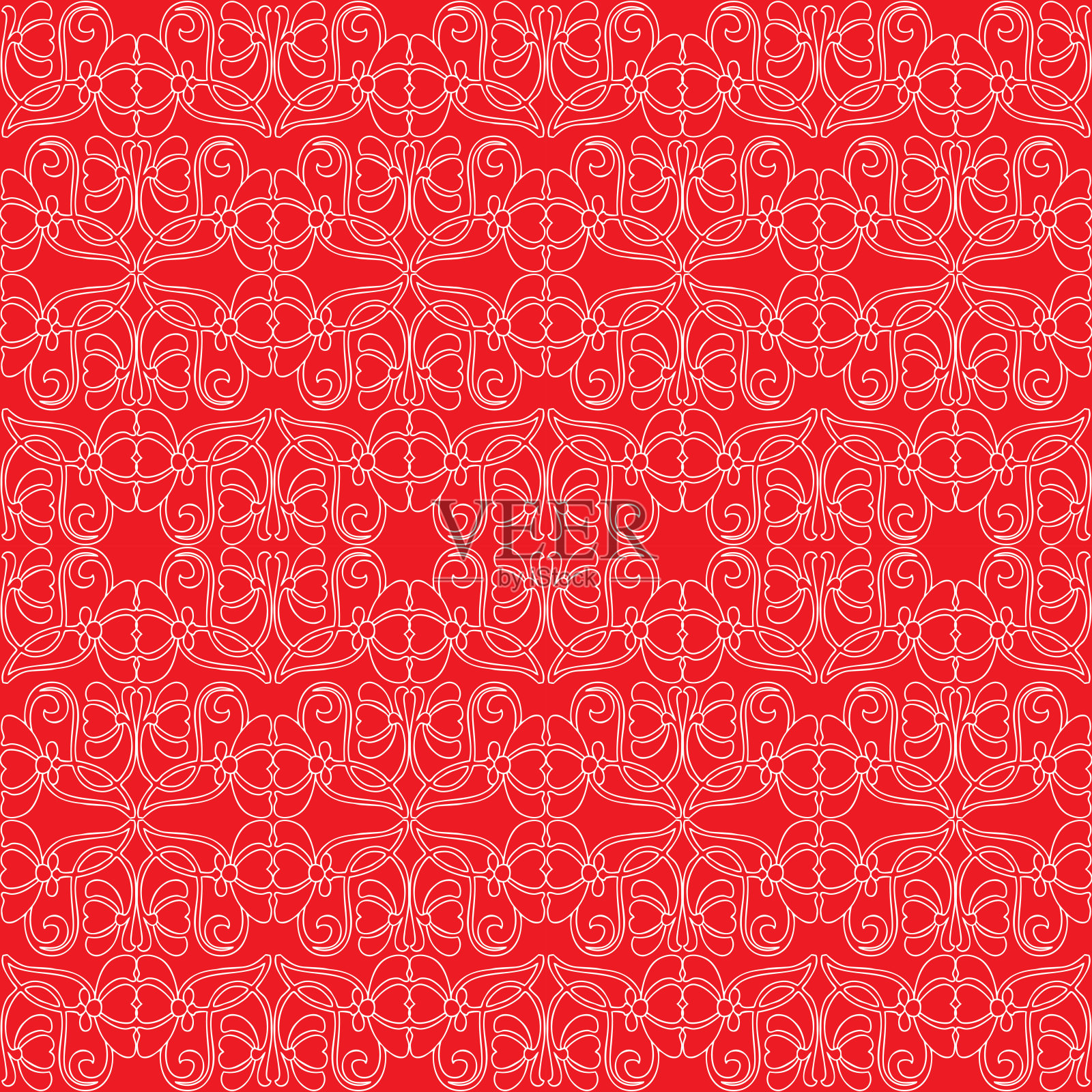 无缝背景从轮廓花卉复古装饰元素插画图片素材