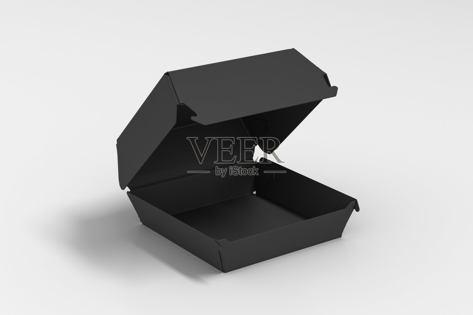 一个黑色的食品盒模型，包装的汉堡，午餐，快餐，汉堡和三明治照片摄影图片