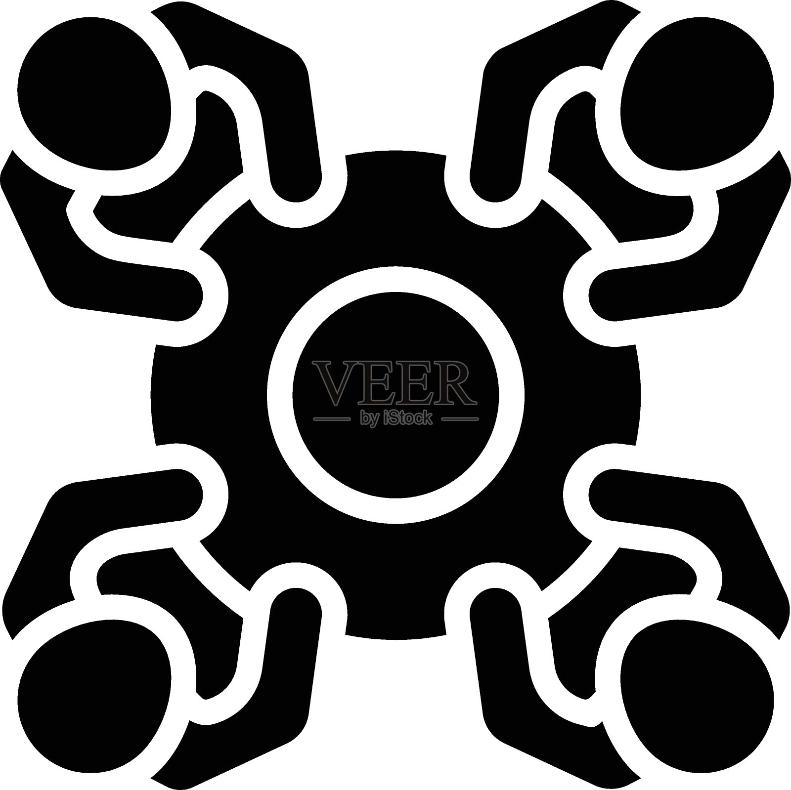 员工膳食计划概念，白色背景上的人力资源管理符号，年度员工晚餐矢量字形图标设计，办公室启动中断标志图标素材