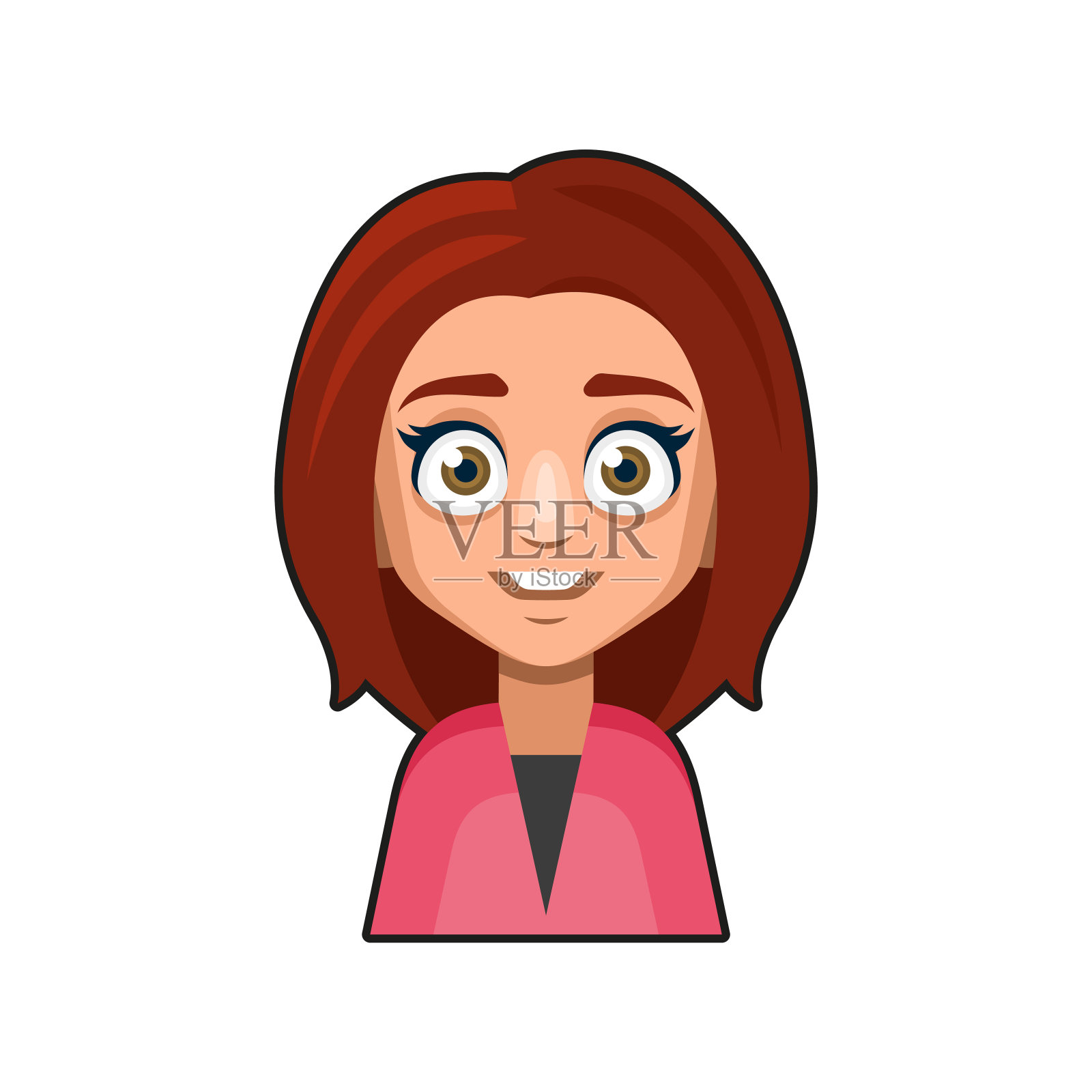 可爱美丽的女孩阿凡达角色。年轻女性卡通风格的用户图标插画图片素材