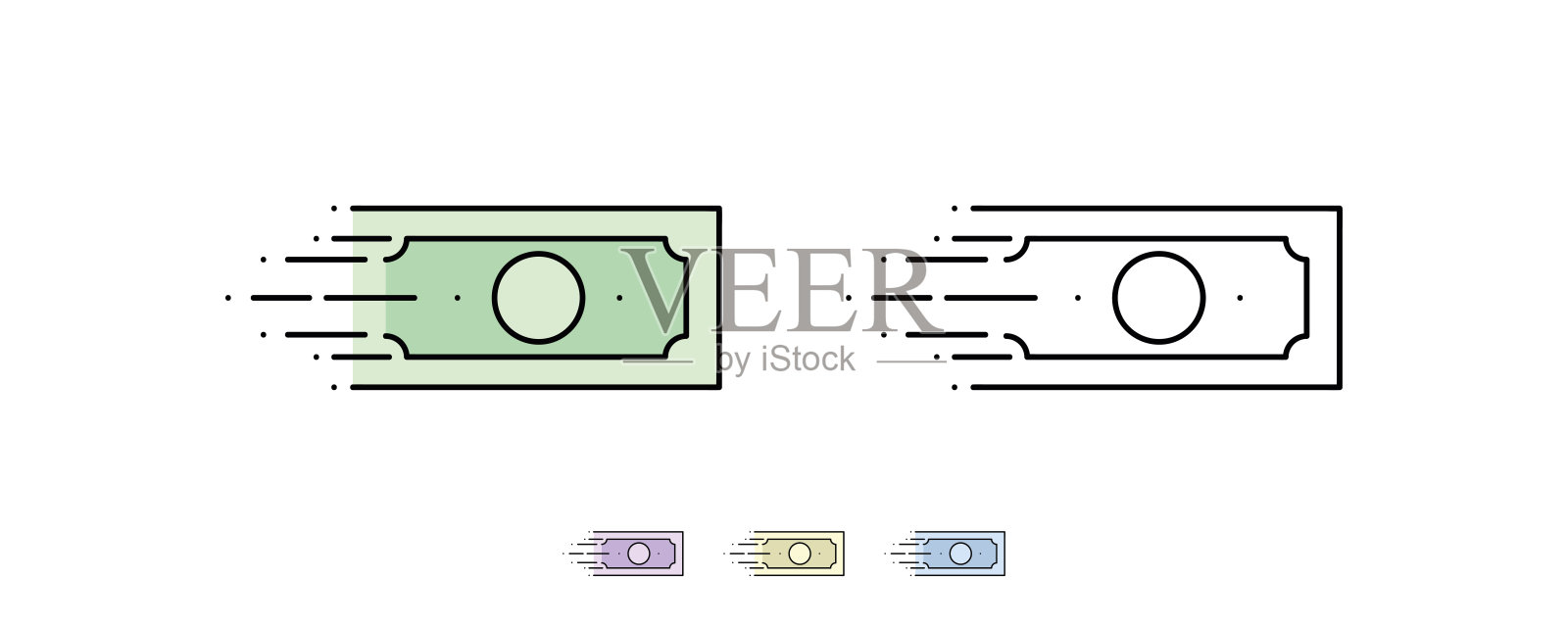 通过网上转账、取款和存款。插画图片素材
