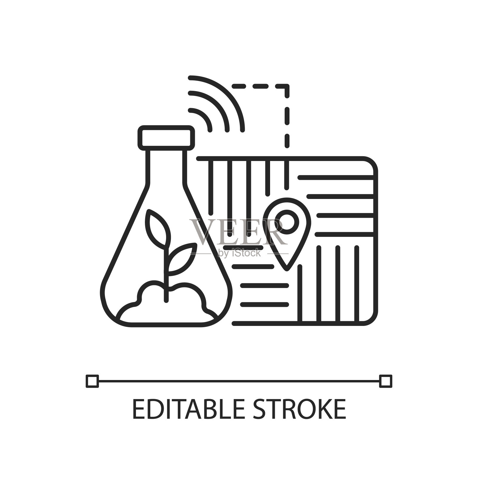 GPS土壤采样线性图标插画图片素材